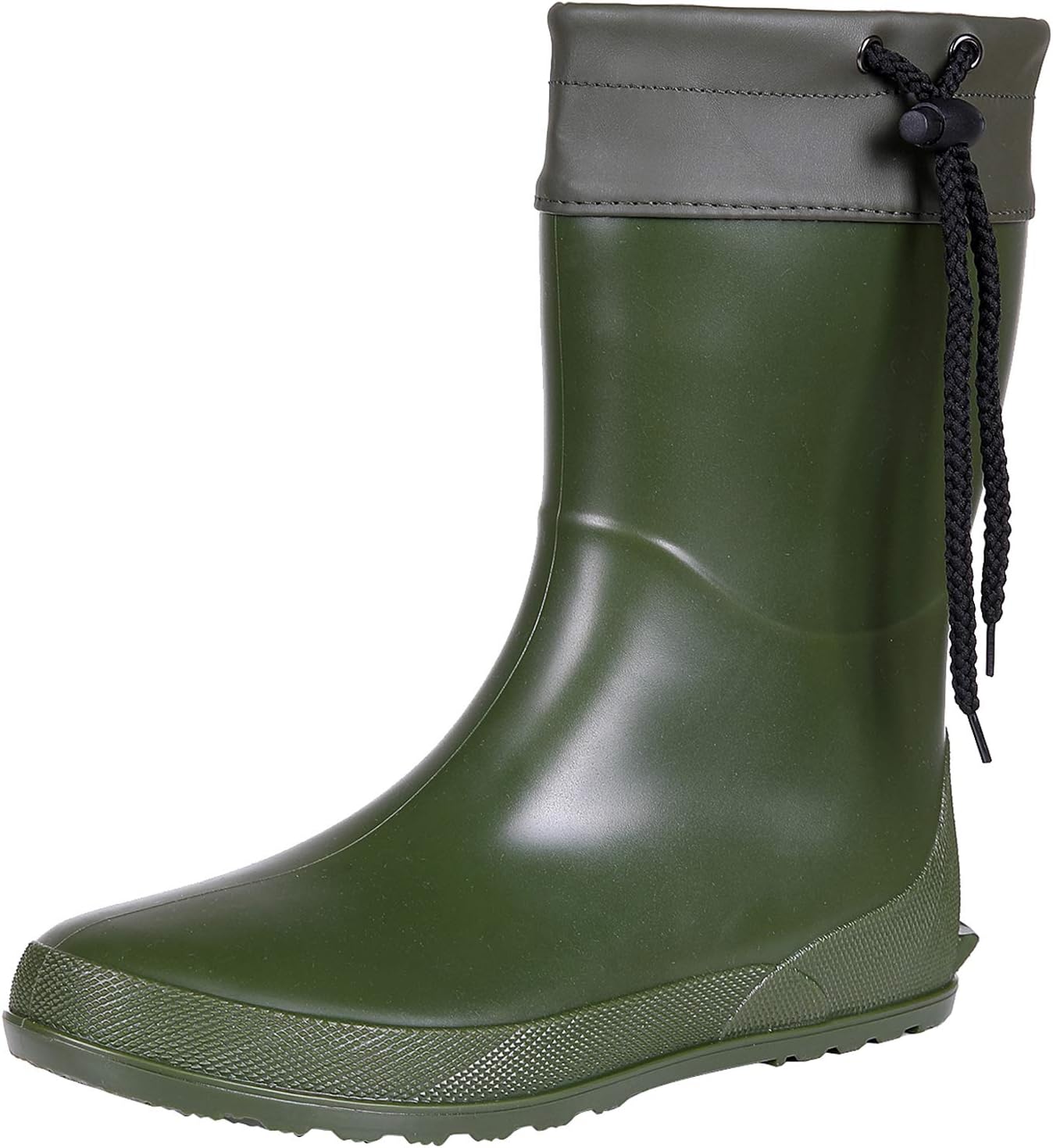 Women's Mid Calf Rain Boots Collar Muck Boots Ultra Lightweight Portable Garden Shoes