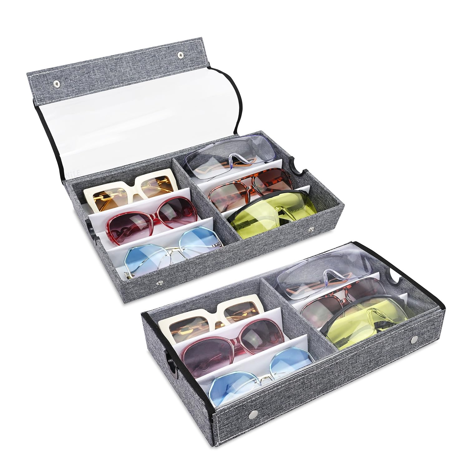 Ikee Design Large 6 Slot Eyewear Storage Organizer Box Display Case Holder