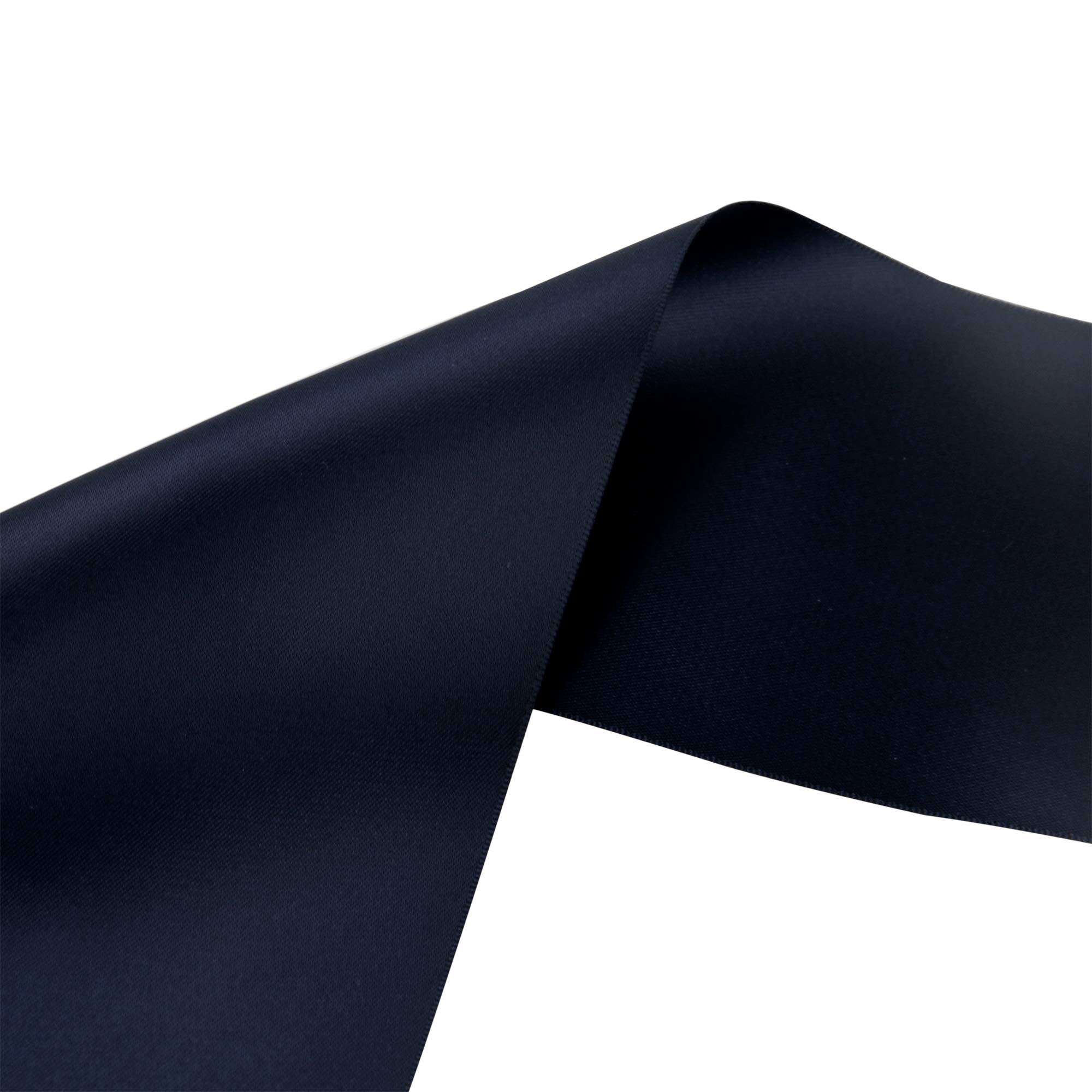 VATIN 100mm Wide Double Faced Polyester Deep Navy Blue Satin Ribbon- 4.5 Metre/Spool, Perfect for Chair Sash, Making Bow, Sewing and Wedding Bouquet - 3