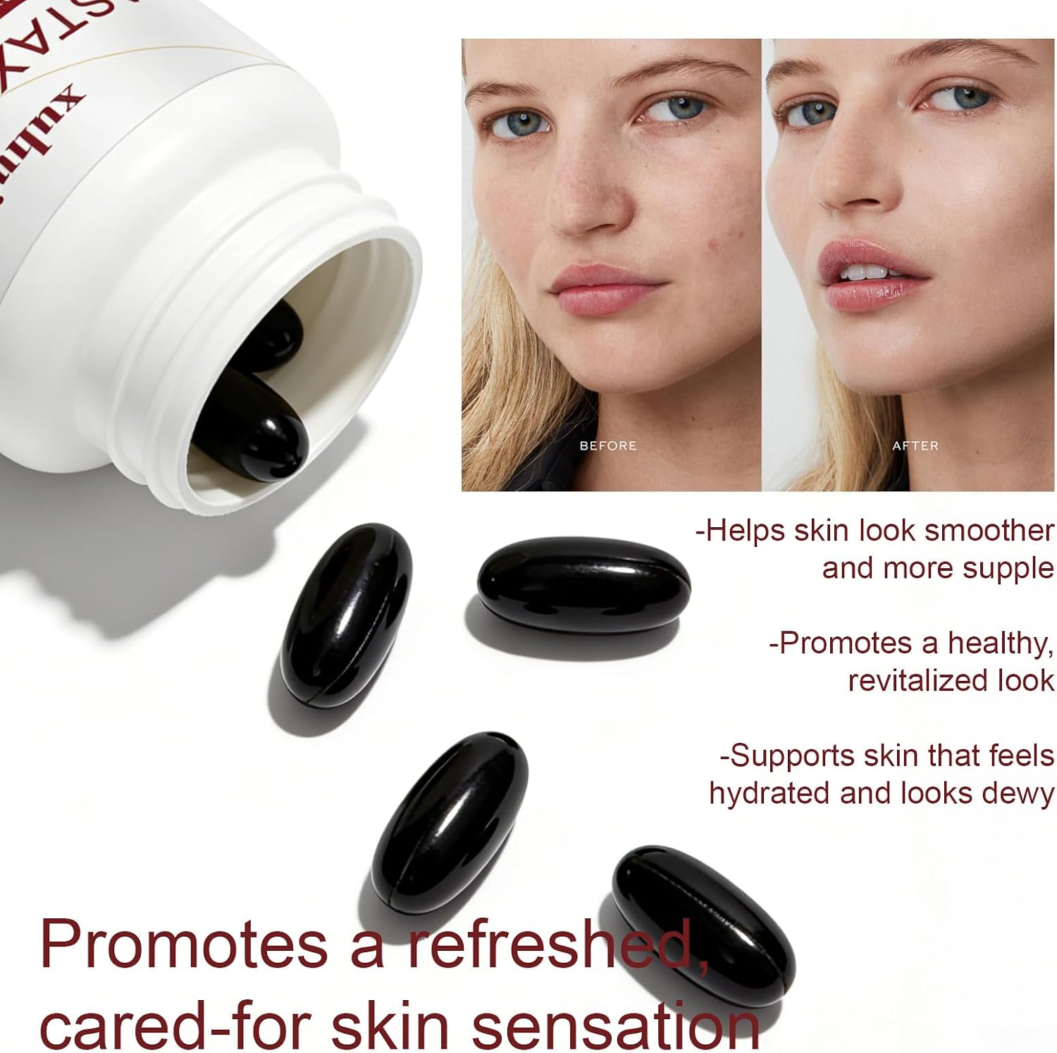 Astaxanthin 12mg 60 Softgels, Natural Antioxidant Supplement from Microalgae, Non-GMO, Soy Free, Supports Skin Health, Easy to Swallow Softgels, 2 Month Supply (1)