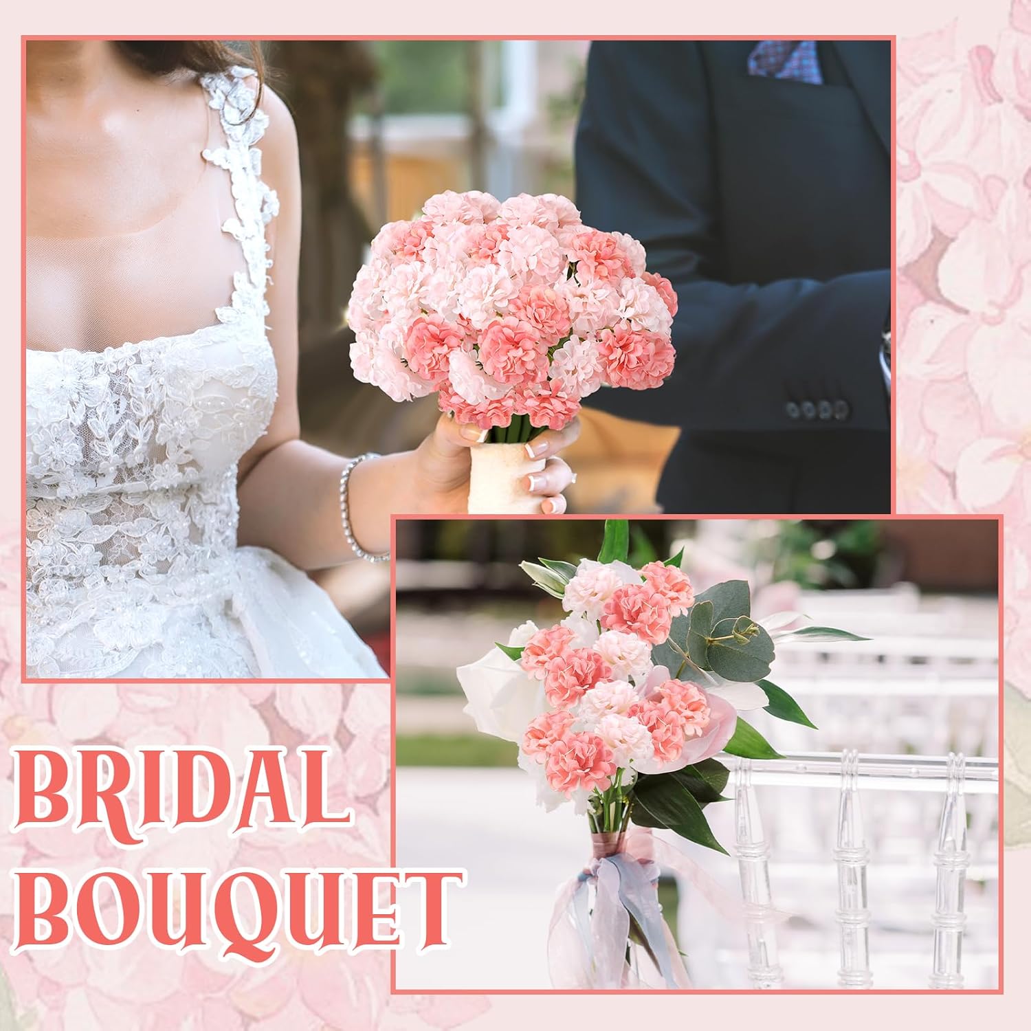 72 Pcs Pink Hydrangea Artificial Flowers, Round Floral Bouquet for Home Decor, Wedding, Party, and Seasonal Decoration, Realistic Fake Flowers for Centerpieces, Aisle, Table Arrangements - Image 3