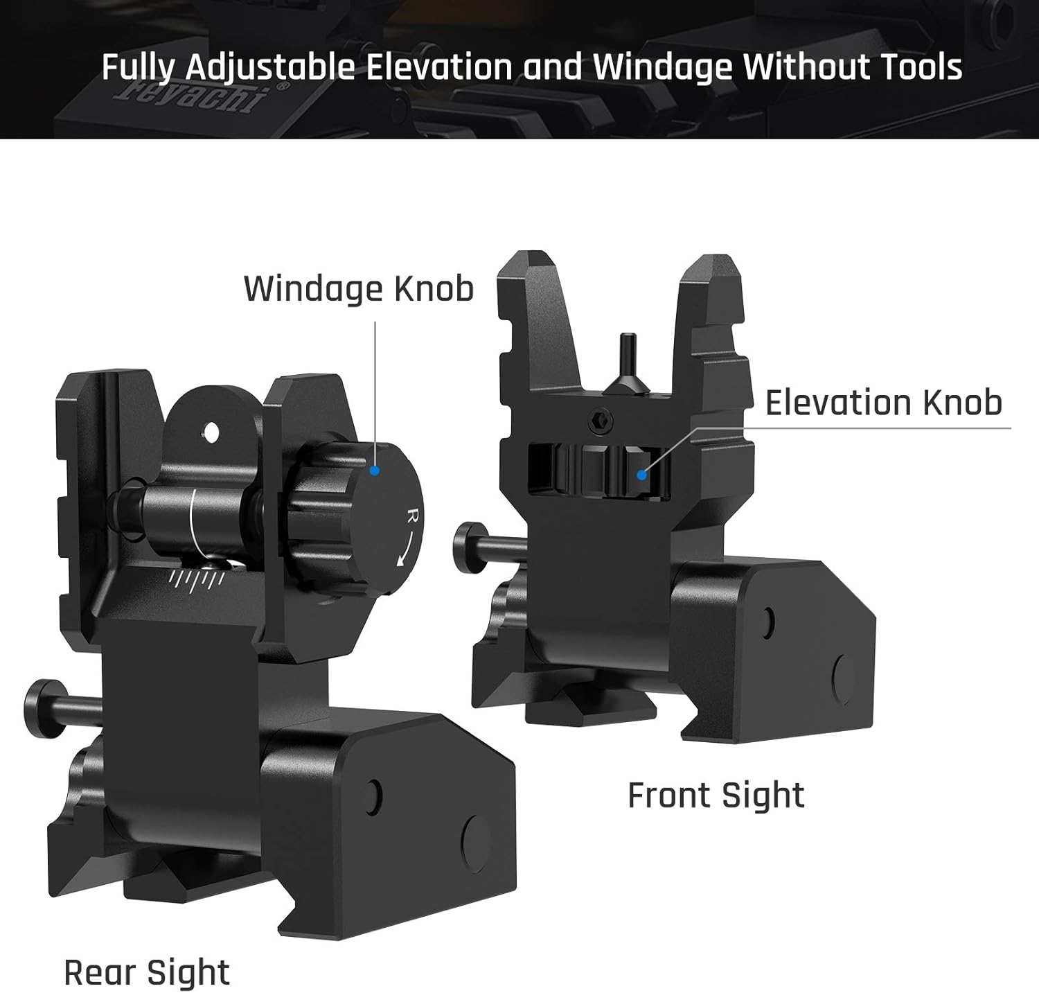 Feyachi S17 Flip Up Sights Front and Rear Iron Sites ( Tool Free Adjustment ),Backup Sight Set : Sports & Outdoors