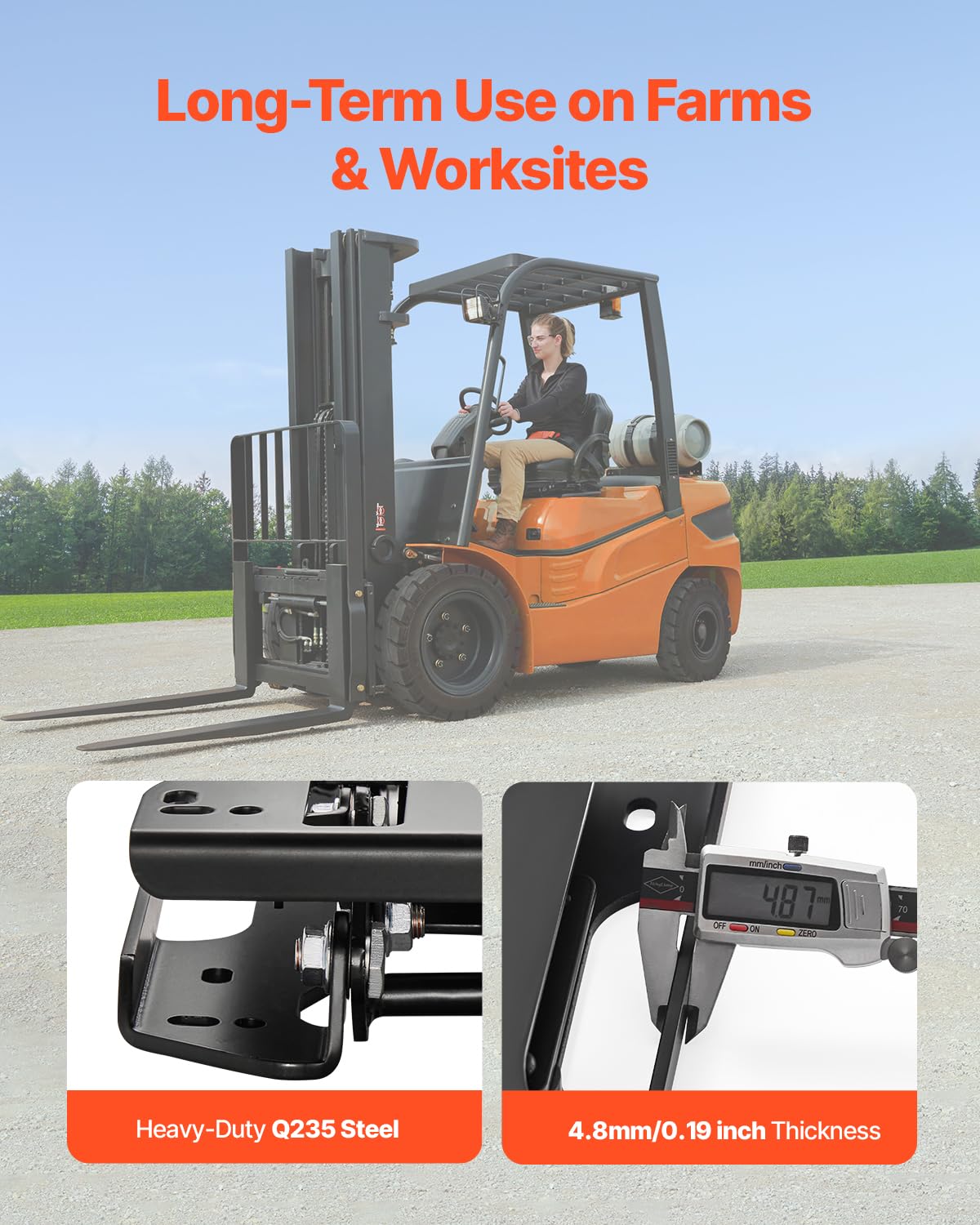 VEVOR Kit Suspension de Siège de Chariot Élévateur Universel, 46x32,5x7 cm, Suspension de Siège de Tracteur Réglable sans Rail Coulissant, Distance Amortissement 30 mm, pour Chargeur, Tondeuse à Gazon