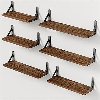 27 Guest Bathroom Ideas To Impress Every Visitor 163 AMADA HOMEFURNISHING Wall Shelves Set of 6, Rustic Farmhouse Floating Sh...