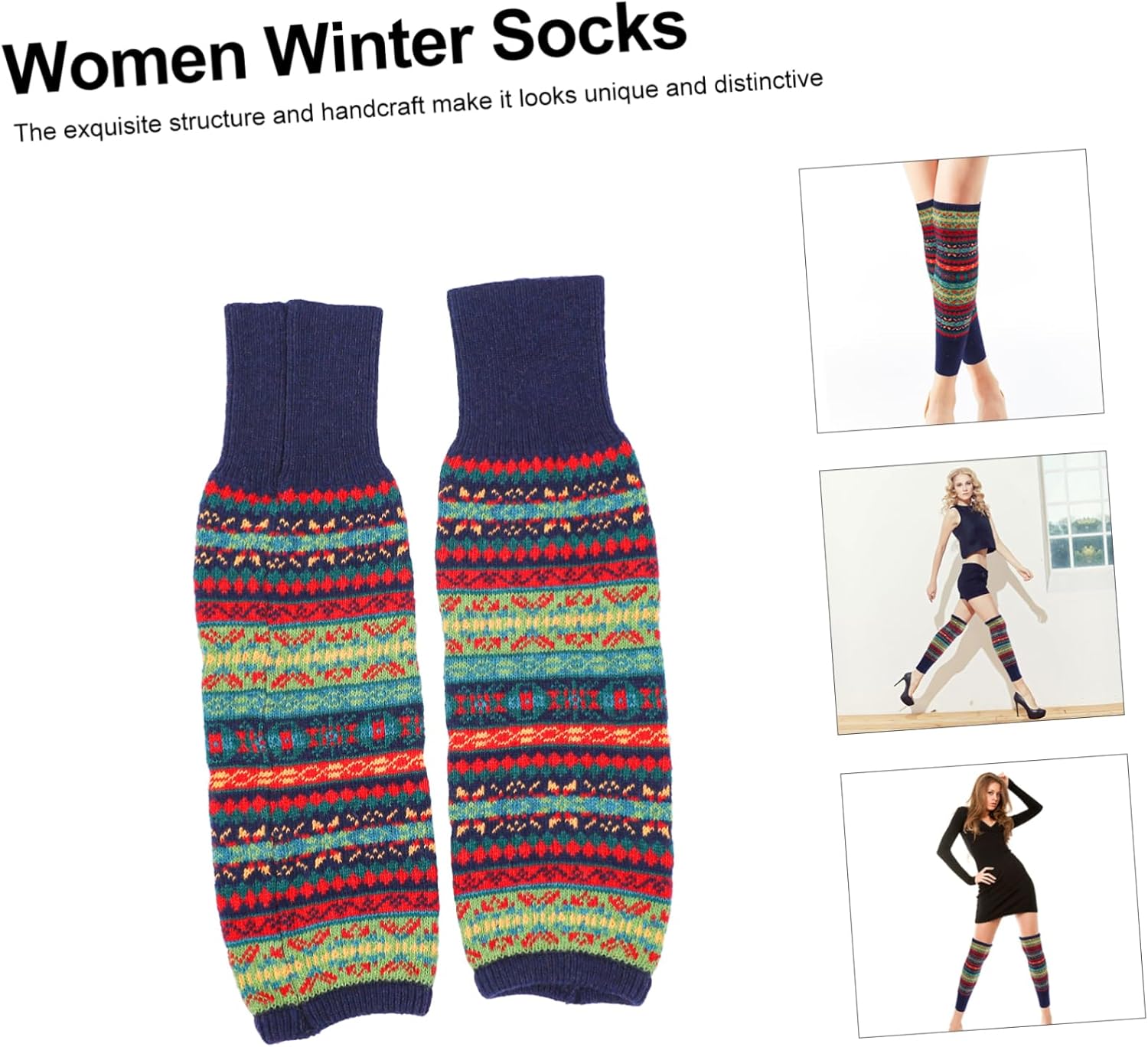 1 Pair Wool Pile Socks Boots Cover Leg Warmers Women Winter Socks Warm Stockings Winter Leg Protective