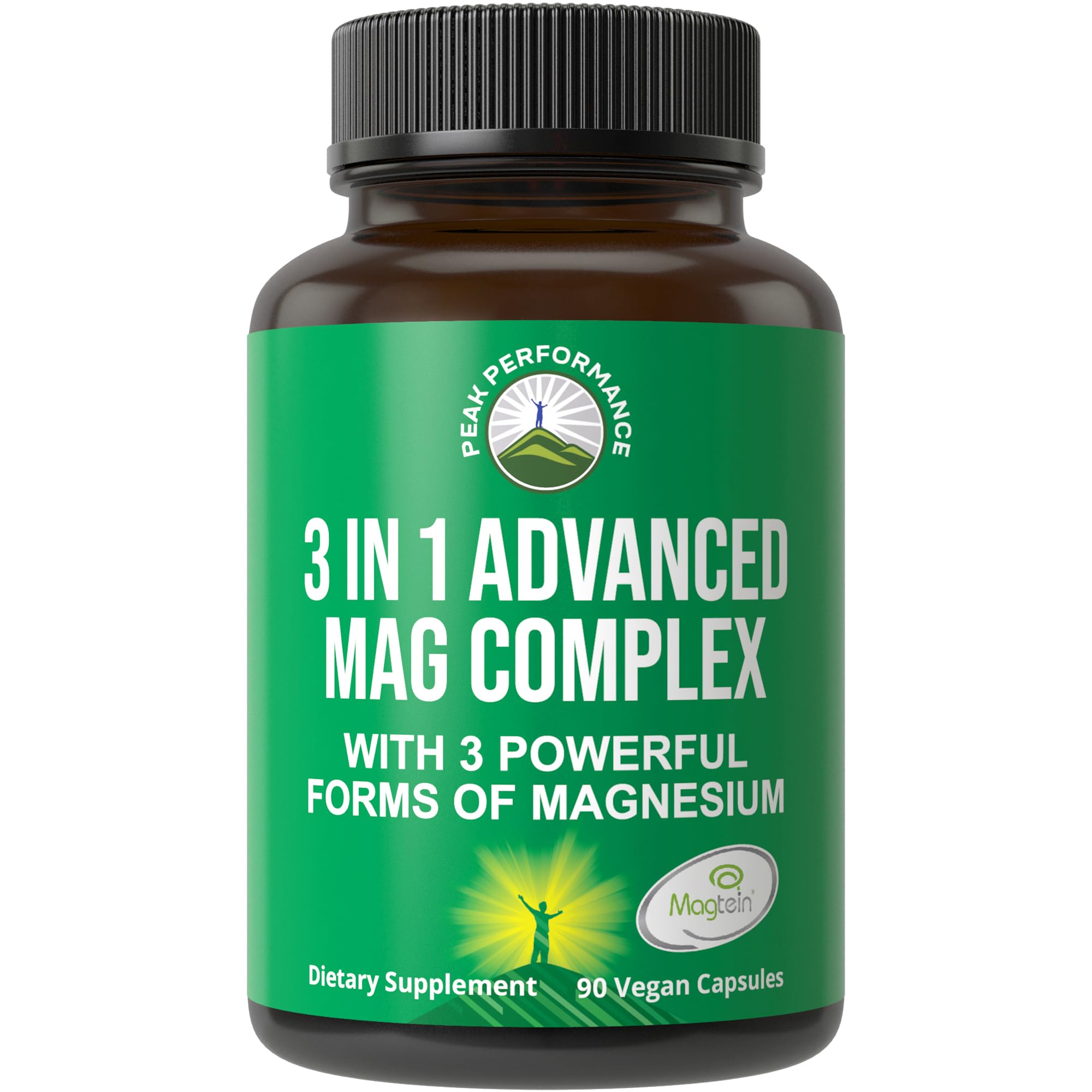 3 in 1 Advanced Magtein Magnesium Complex Capsules. 90 Vegan Pills
