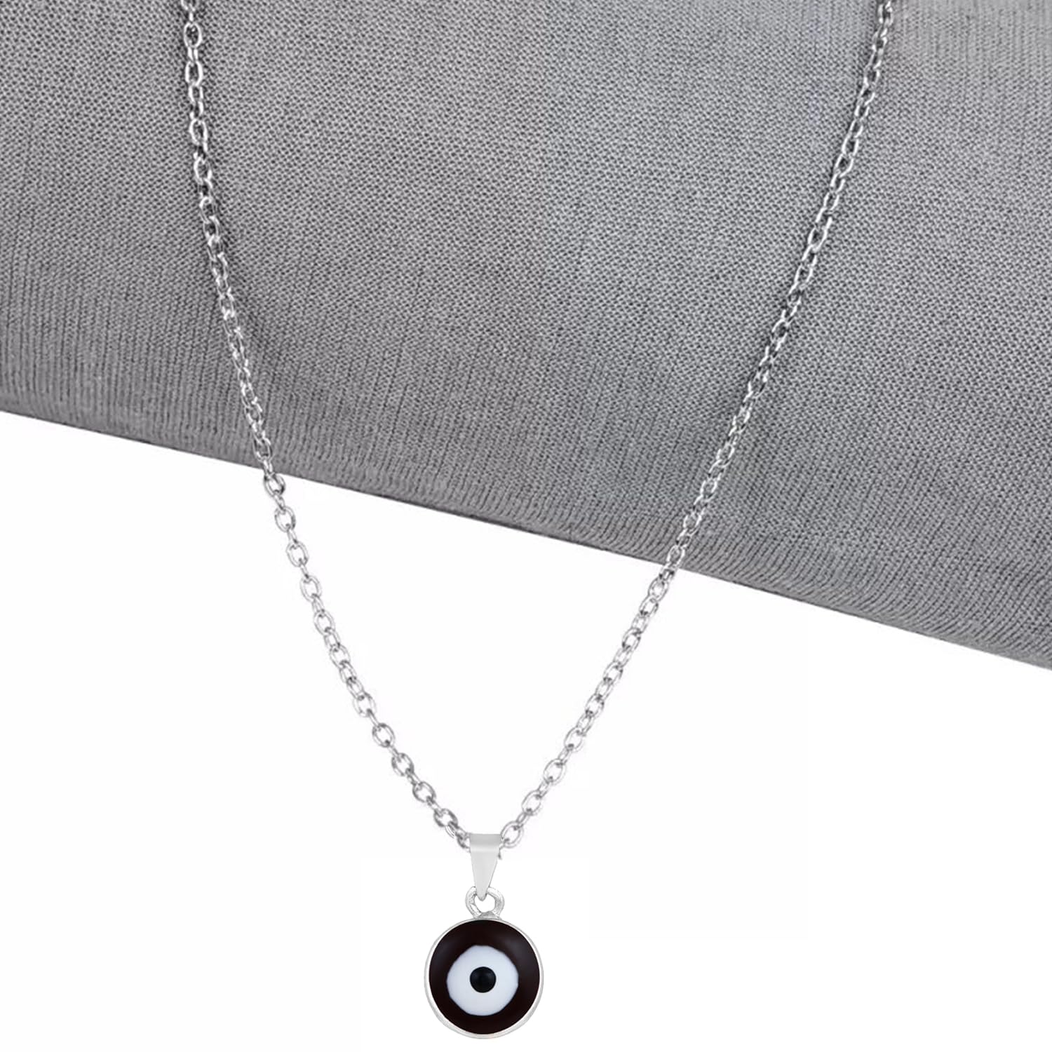 Meenakari Work Evil Eye Pendant with Chain for Women