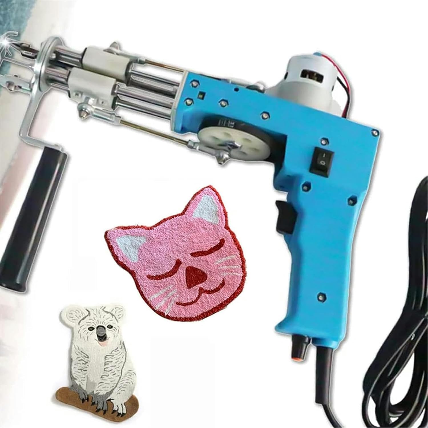2 in 1 Cut and Loop Pile Rug Tufting Gun, Carpet Weaving Flocking Kit, High Speed Knitting Machine Home DIY Tools for Mat High Speed Weaving of Carpets-