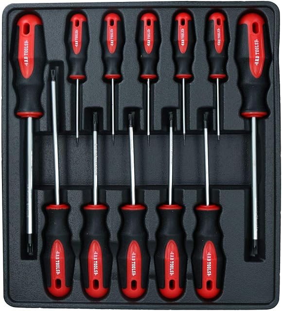 TORX Screwdriver Set 12pc T6 - T45 with Cushioned Grip by U.S.PRO AT425