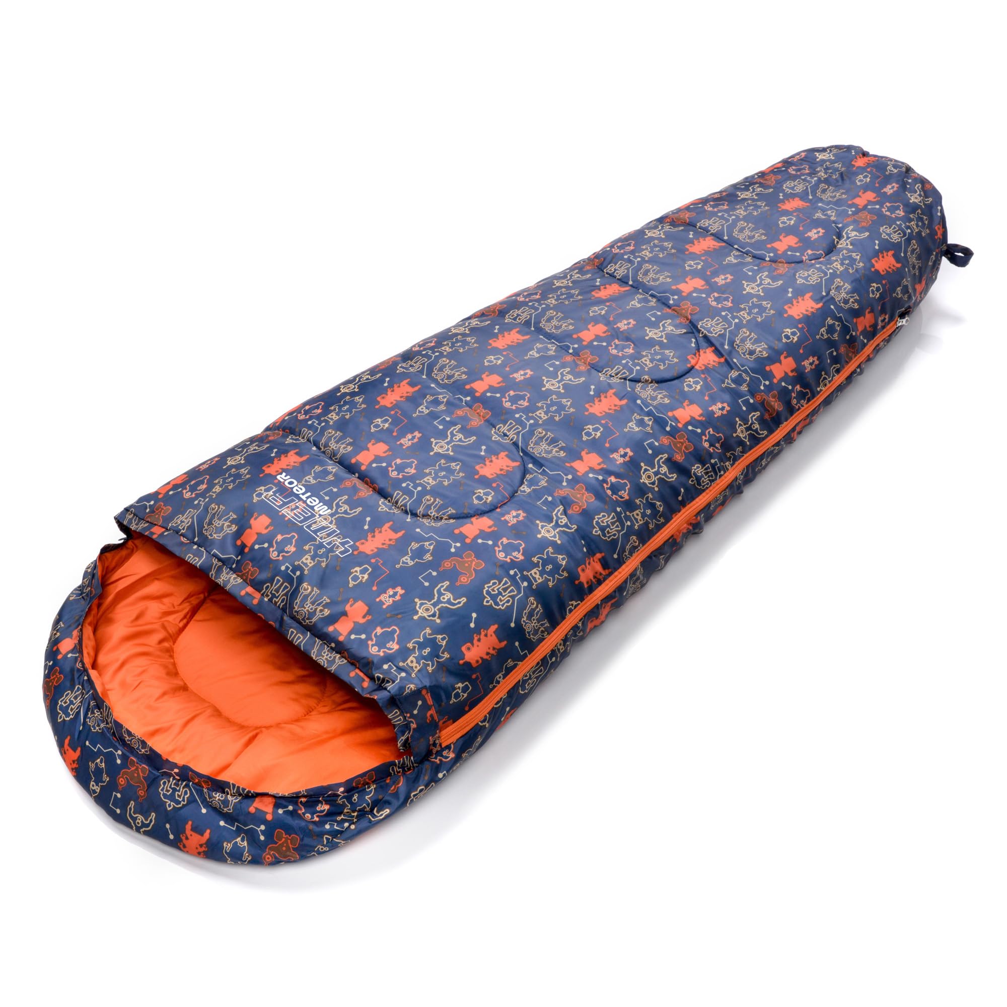 meteor Sac de couchage pour enfant de qualité supérieure - Avec sac à dos - Pour l'été - Ultra léger - Confortable - Pour le camping - Pour l'extérieur et l'automne