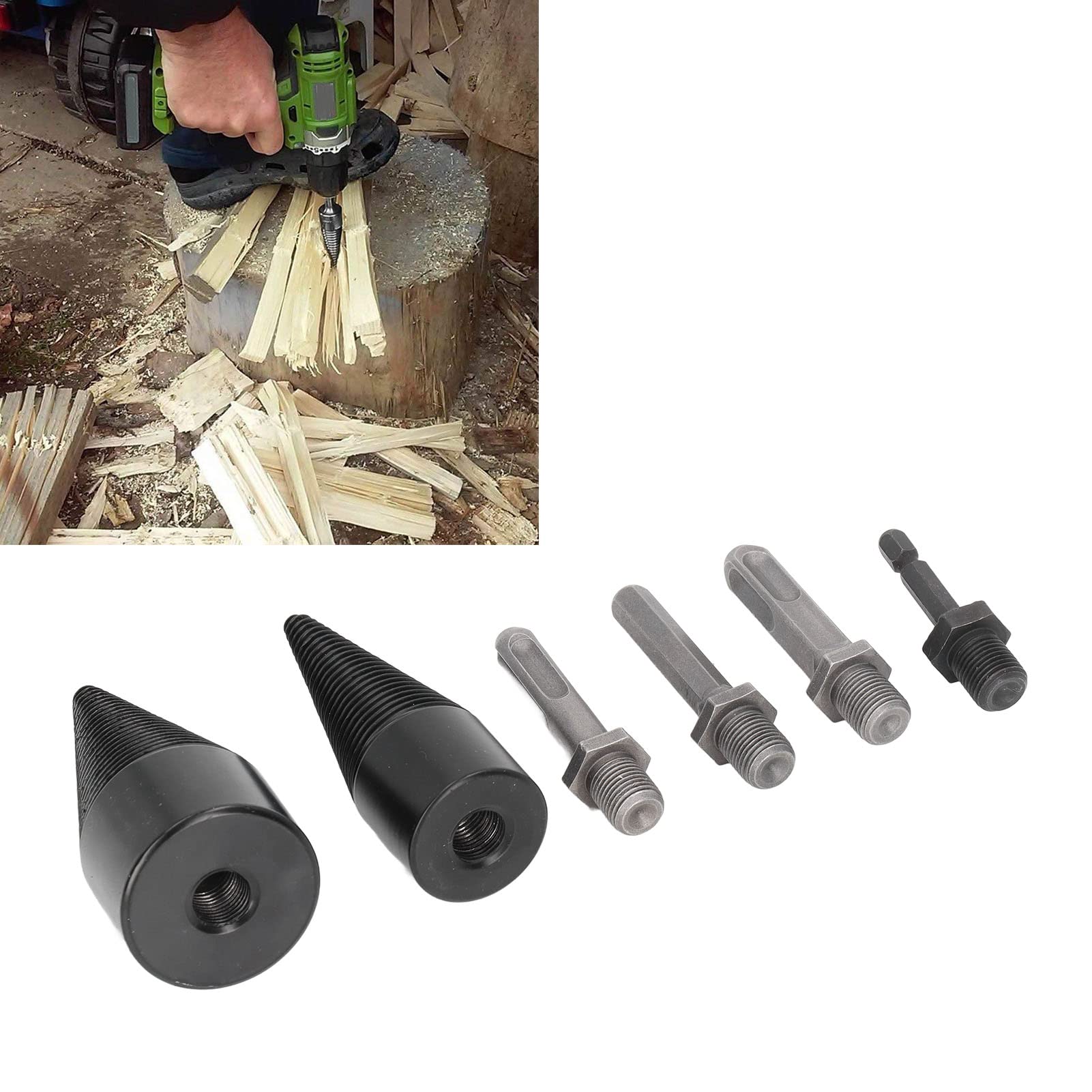 Cônes de Fendeur de Bois 32mm 42mm, 6 Pièces Forets Amovibles pour Perceuse