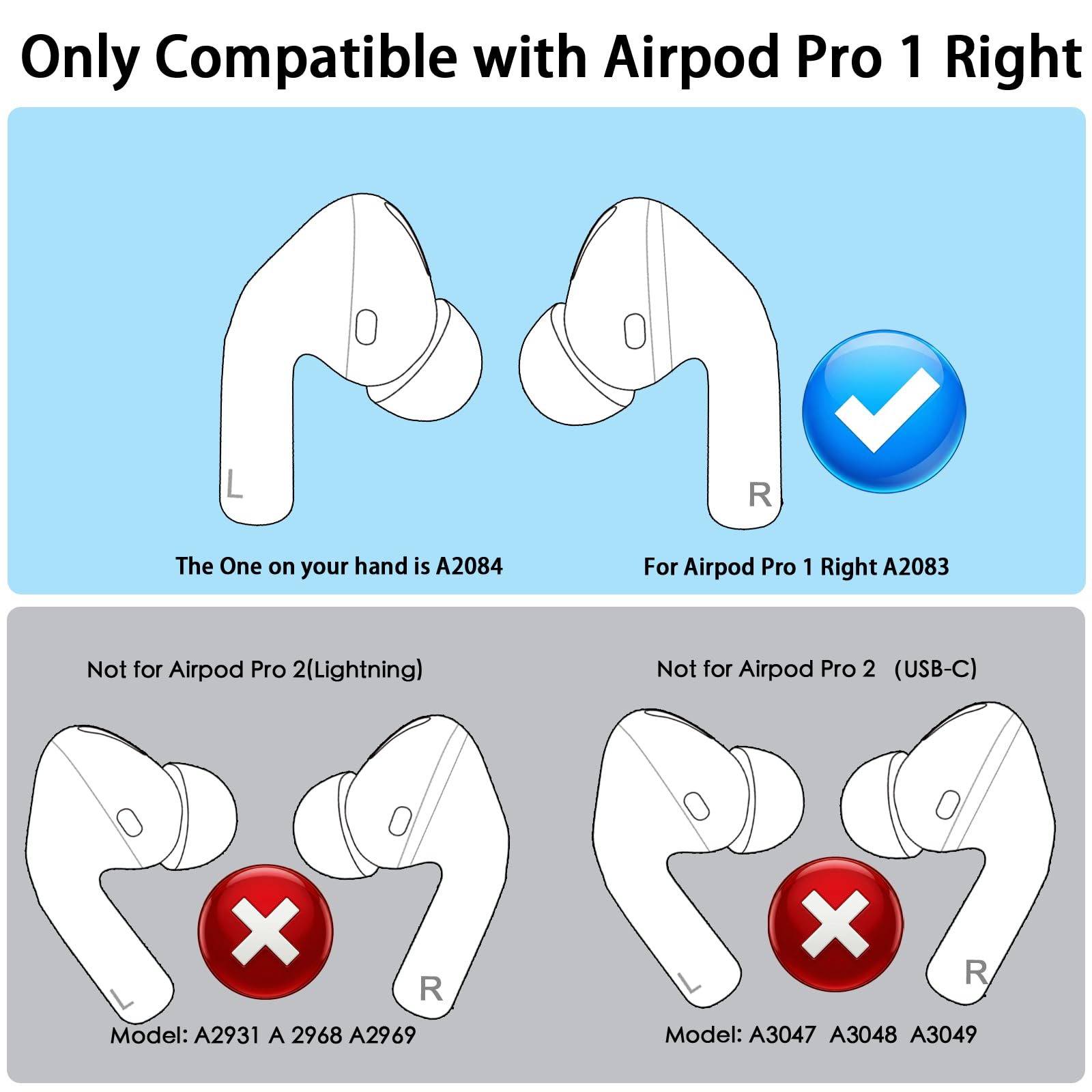 Amazon | A2084 交換用 Apple Airpods Pro 第1世代イヤホン、OEM iPod 