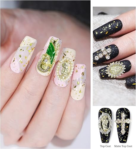 Miniatura 5 de Dijes de uñas 3D con diseño de calavera, 22 piezas de diamantes de imitación para Halloween, cruz de plata antigua, araña, esqueleto, garra, amor,