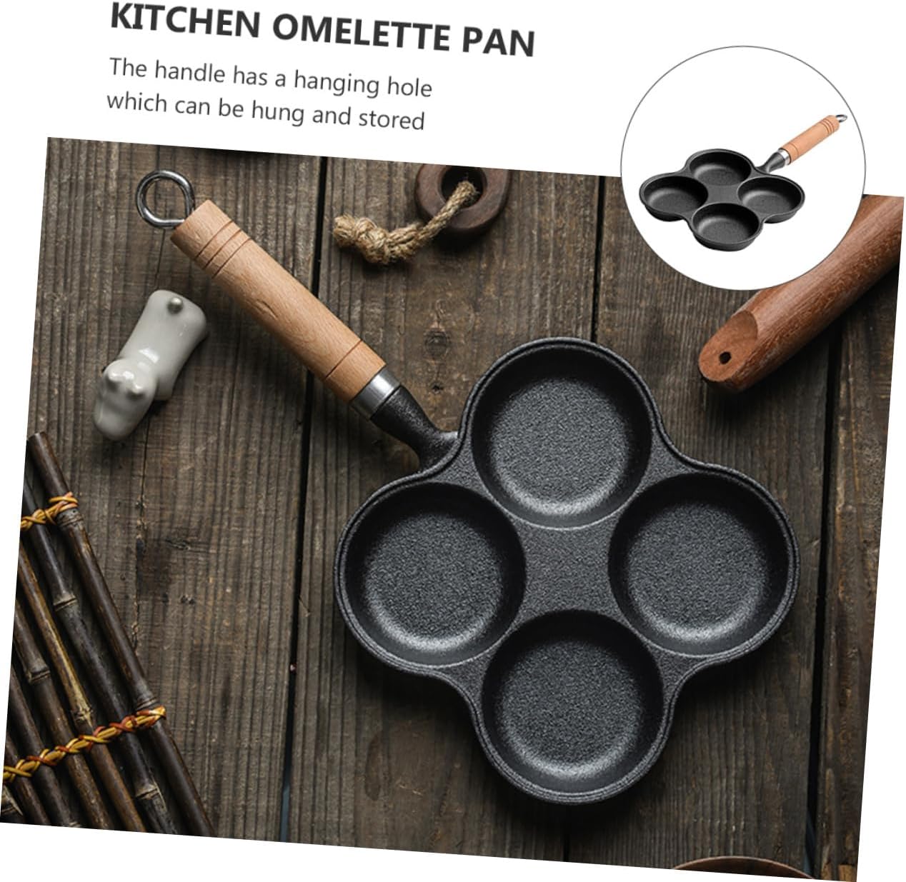 Four Hole Omelette Pan Electric Egg Fryer Non-stick Frying Pan Kitchen