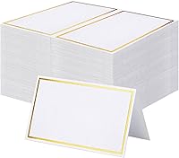 Vista 6 de 100 tarjetas de lugar, elegantes tarjetas de mesa con flores, tarjetas de asiento de textura rústica, tarjetas de identificación de papel kraft