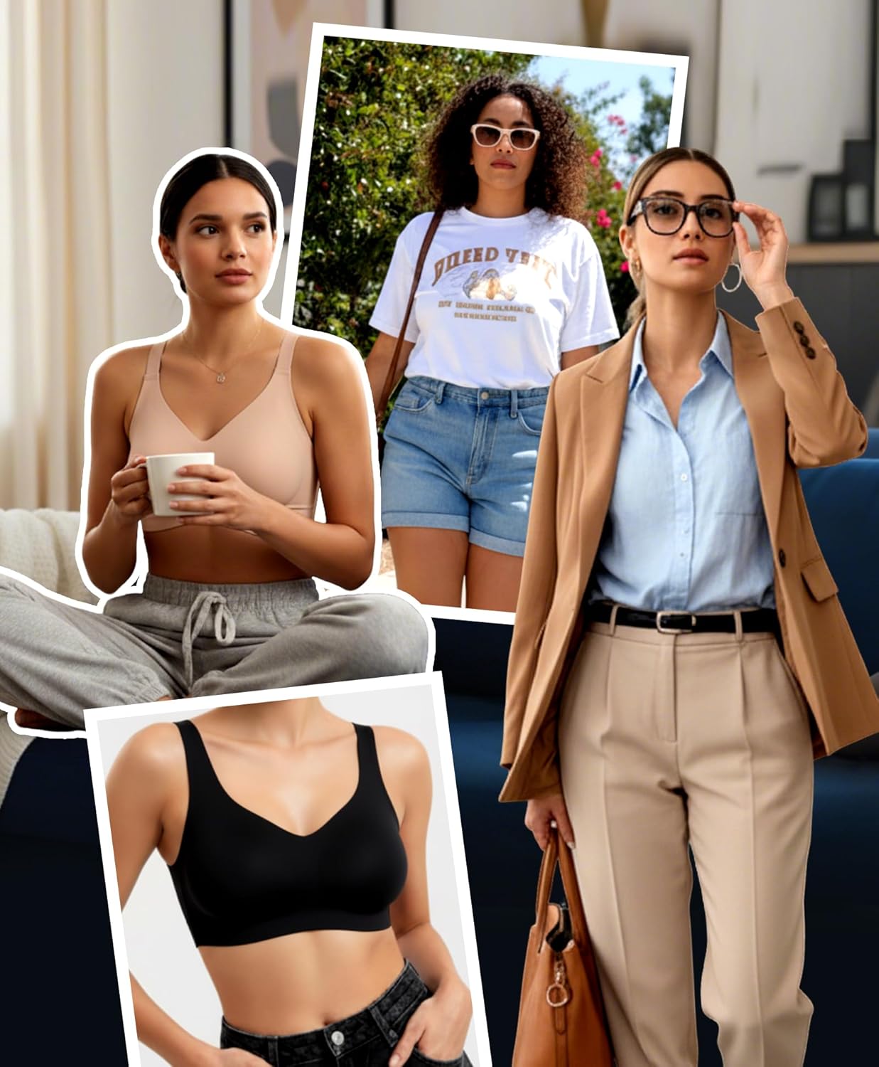 Women's Minimizer Bra Wireless Full Coverage Seamless Comfort Plus Size No Underwire Everyday T-Shirt Jelly Bra - Image 6