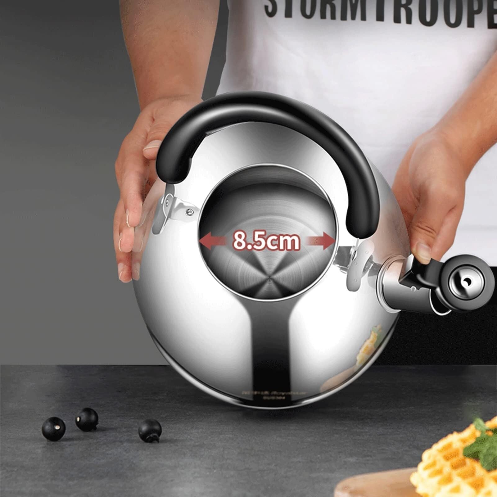 Hervidor Silbante Premium - Acero Inox 304 con Mango Ergonómico, Adaptable a Inducción, Gas, Eléctrico & Cerámica(3L)