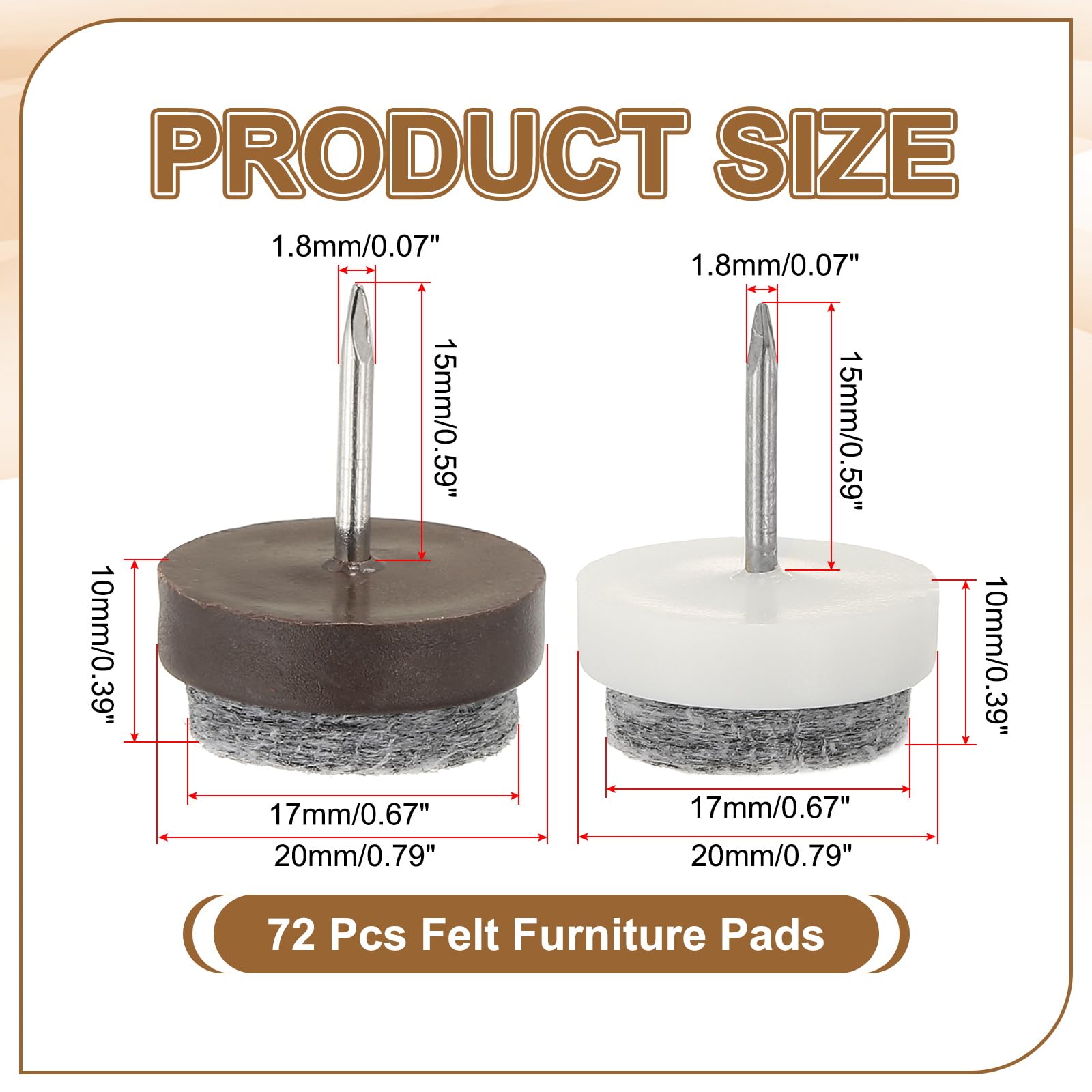 PATIKIL 20 mm Nail-on Felt Pads - Image 2