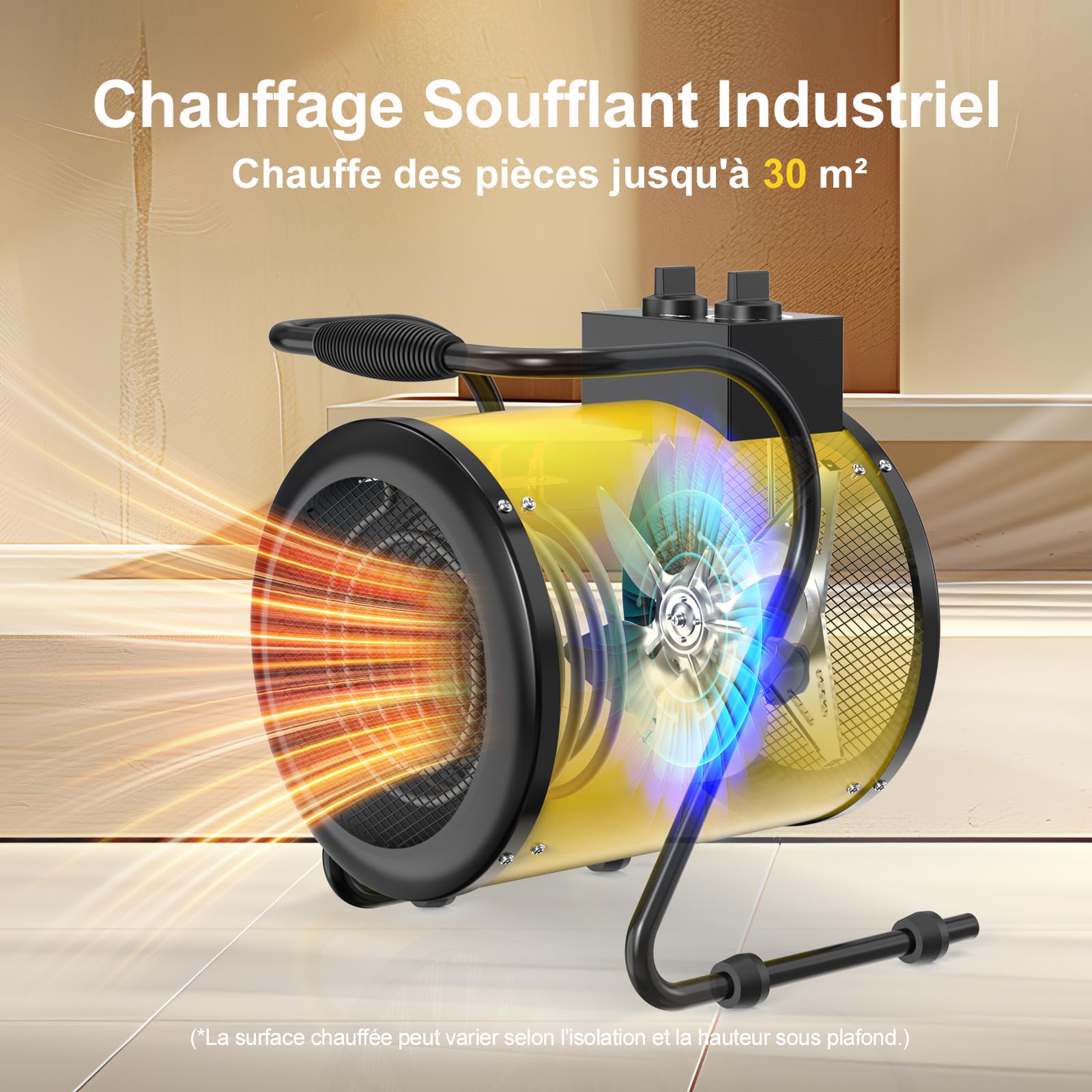 3000 W Chauffage Soufflant Professionnel 230 V avec Thermostat