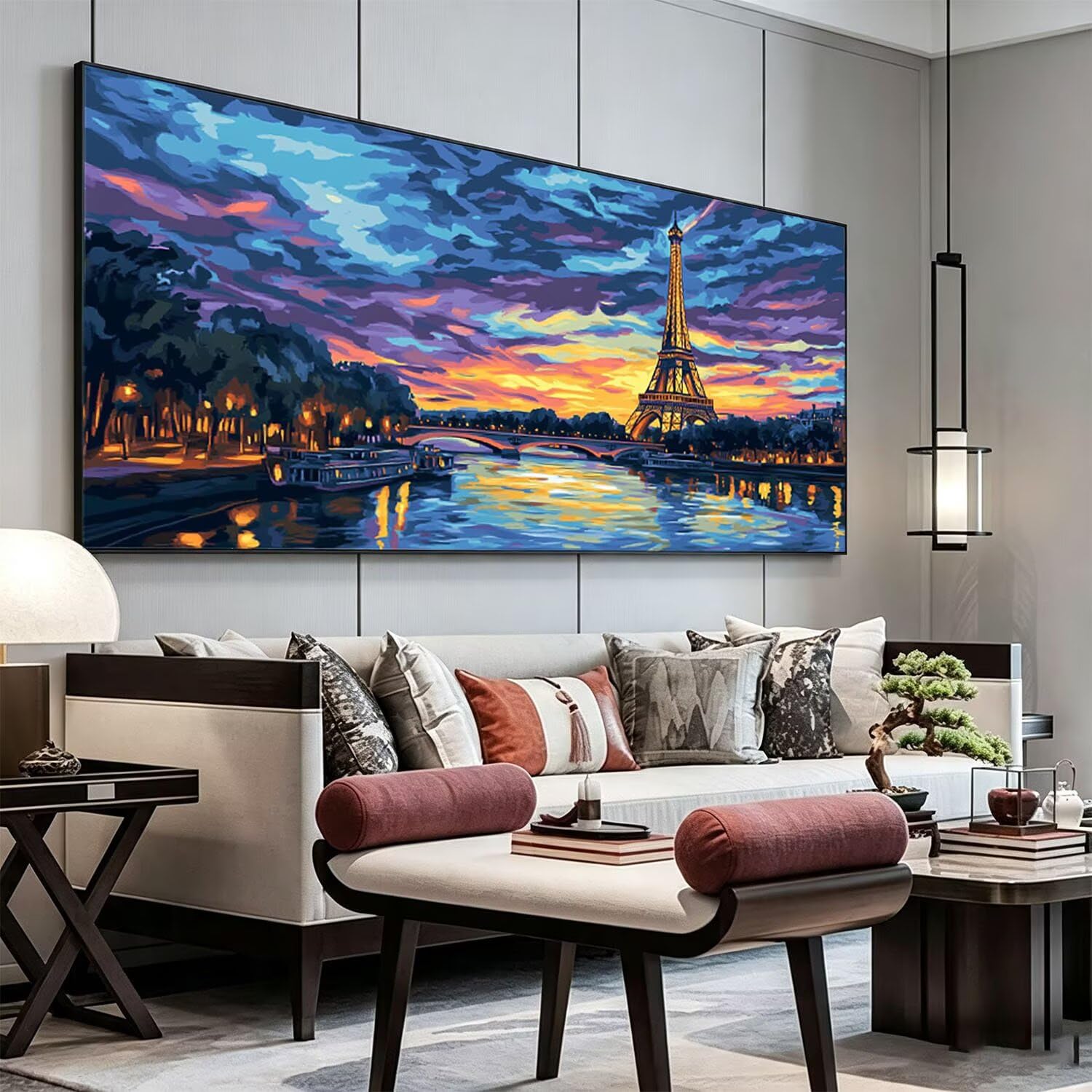 Diamond Painting Adulti Parigi Torre ferro, Rotondi Ricamoe 50x100cm z0-2