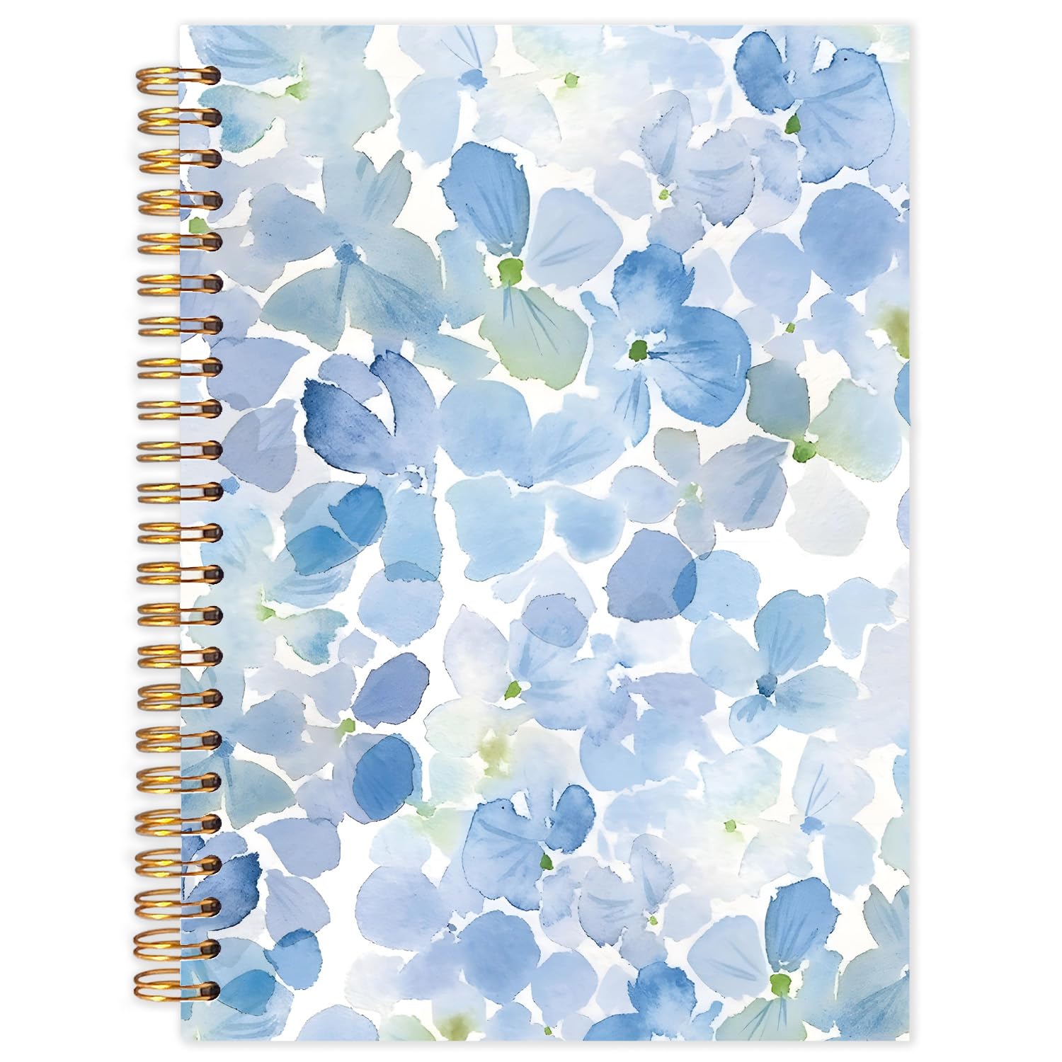 Yhtrg Blue Hydrangea Spiral Notebooks, Hydrangea Flower Journaling, Rustic Floral Journals for Women, Cottagecore Flower Notebook for Note Taking, 5.5x8.3 Inch