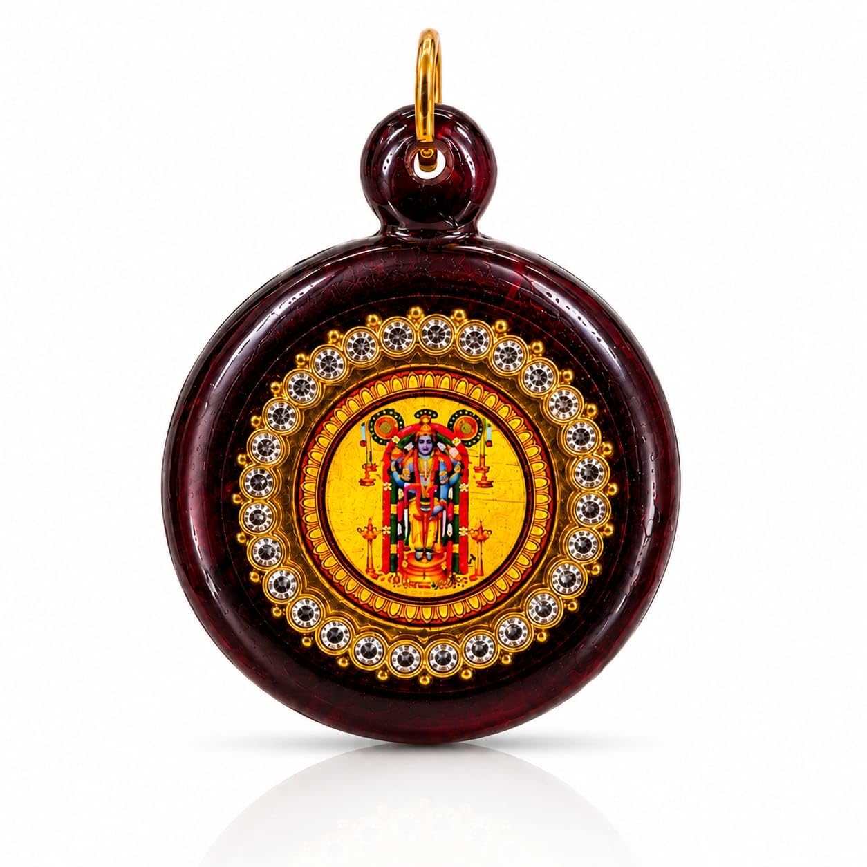 Lord Guruvayurappan Divine Locket Pendant, Resin, with Black Thread, Unisex Spiritual Necklace, Made in Kerala-image-35
