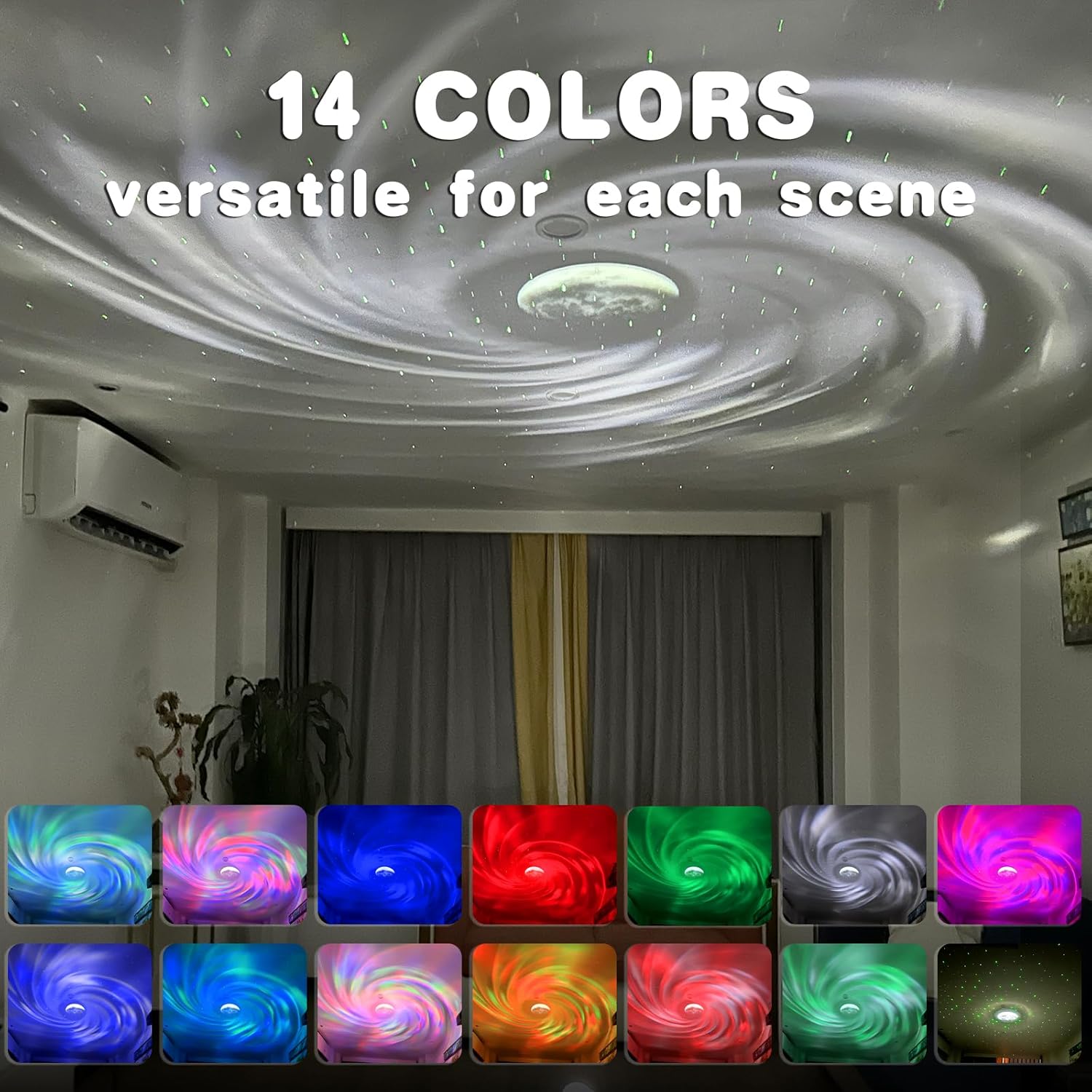Star Projector, Double Effect Galaxy Projector Aurora and Milky Way Star Projector Galaxy Light with Bluetooth Speaker/Timer/Remote Night Light Projector for Kids, Adults etc