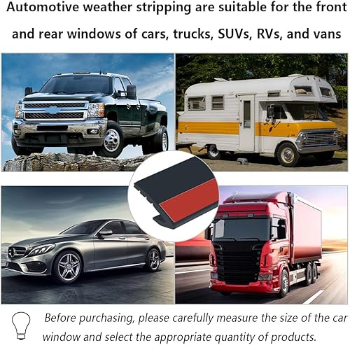 Miniatura 7 de Tira universal de sellado de ventana de coche con parte trasera adhesiva, en forma de V, a prueba de sudor, evita la intemperie automotriz con