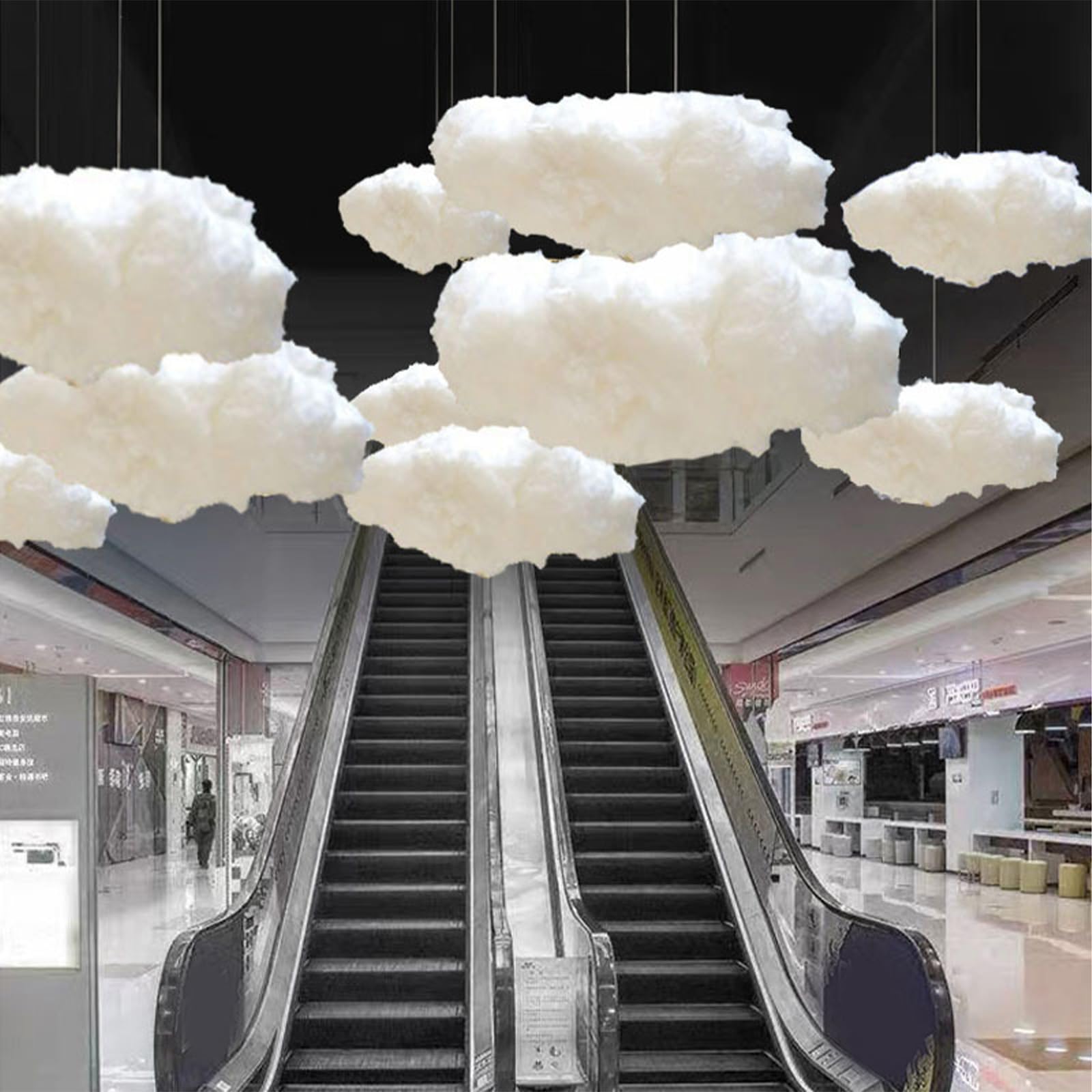 Decoración de nubes algodón 6 piezas colgar techo DIY fiesta