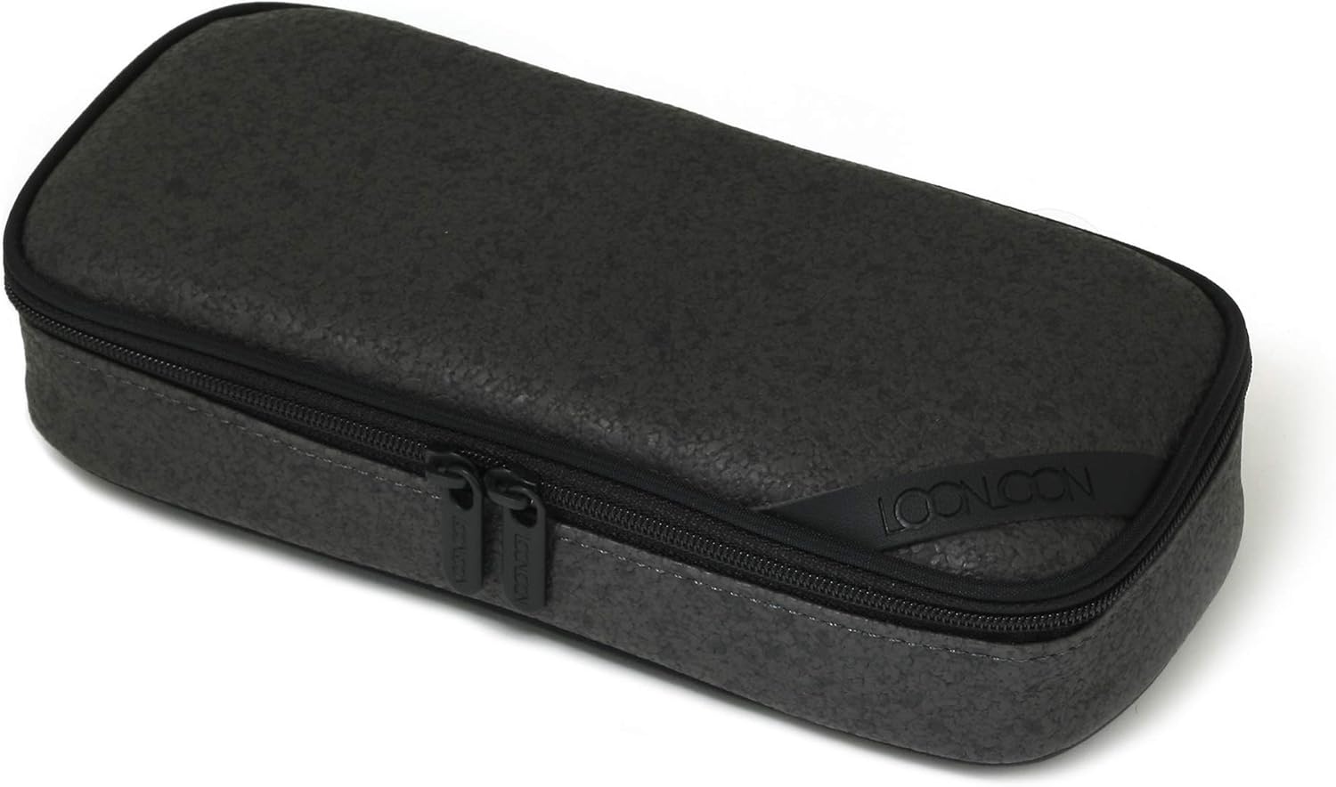 LOONLOON 663 Stone Pencil Case Dark Gray – Large Capacity Multi-Section Pen Pouch with Divider, School, College, Office, Student Stationery Organizer