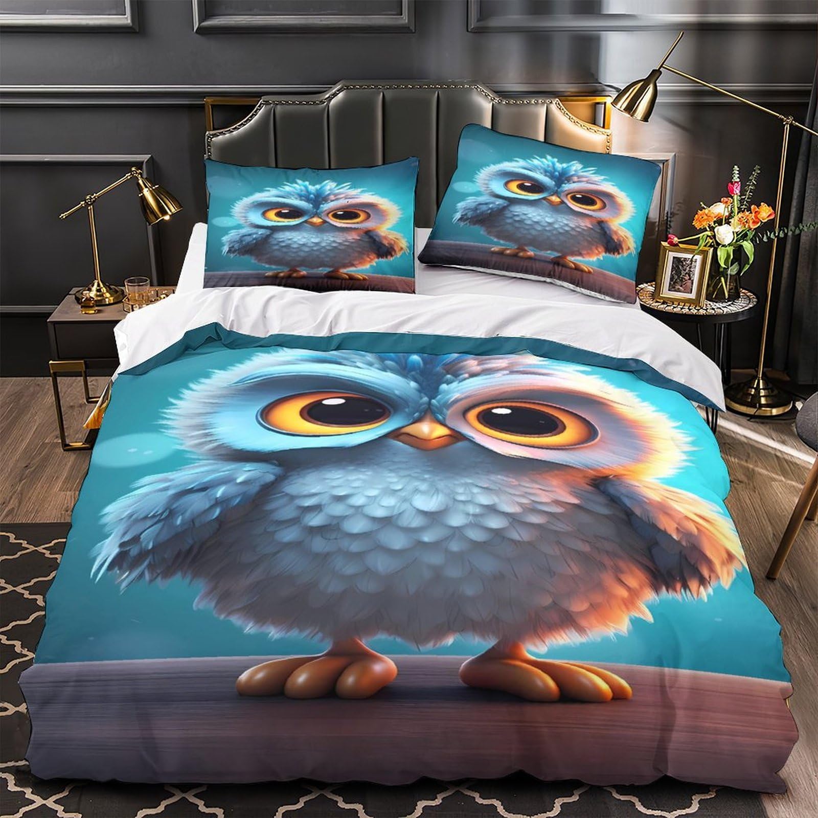 Housse de couette confortable en microfibre résistante et entretien facile pour lit simple