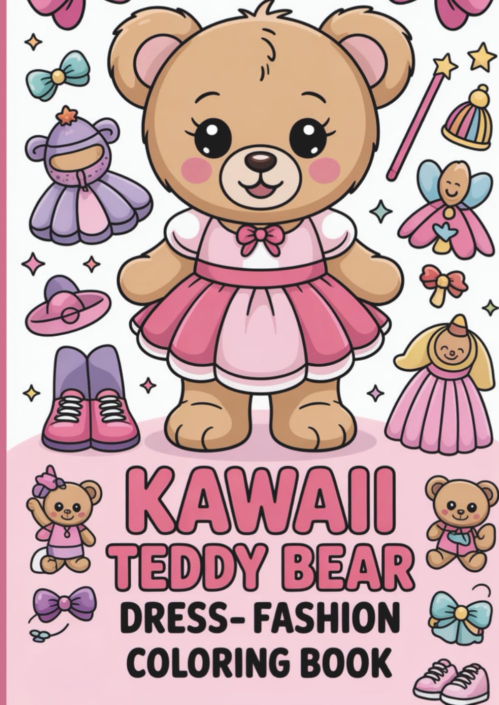 Kawaii Teddy Bear Dress-Up Fashion Coloring Book for Kids: Cute Teddy Bear Dress-Up Coloring Pages for Children Ages 3–8 Featuring Costumes, Outfits, Accessories, and Fun Fashion Scenes