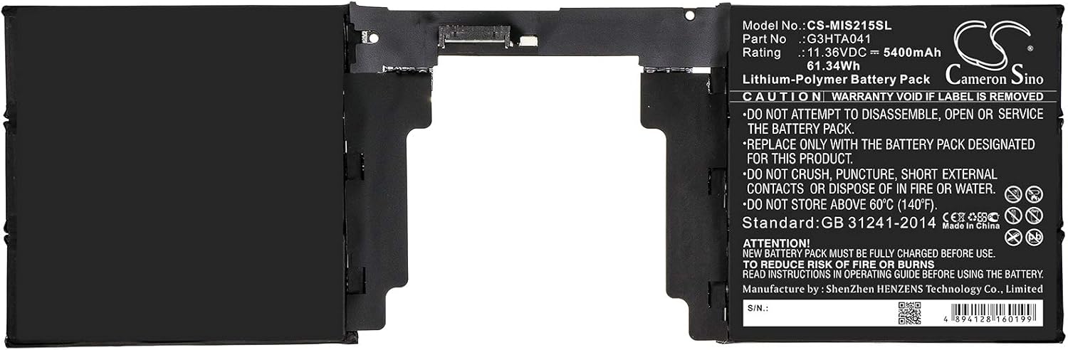 Cameron Sino Battery for Microsoft Surface Book 2 1793 15 5400mAh / 61.34Wh