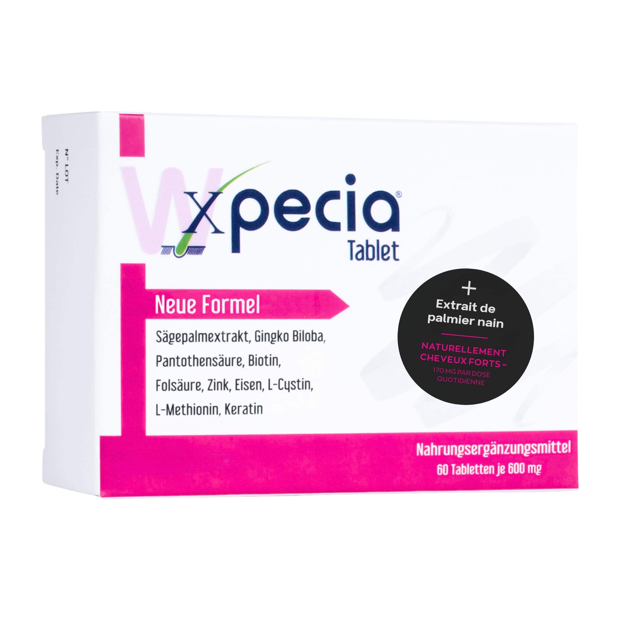 Xpecia woman - Formule dht bloquante anti-chute des cheveux pour la croissance des cheveux 60 comprimés