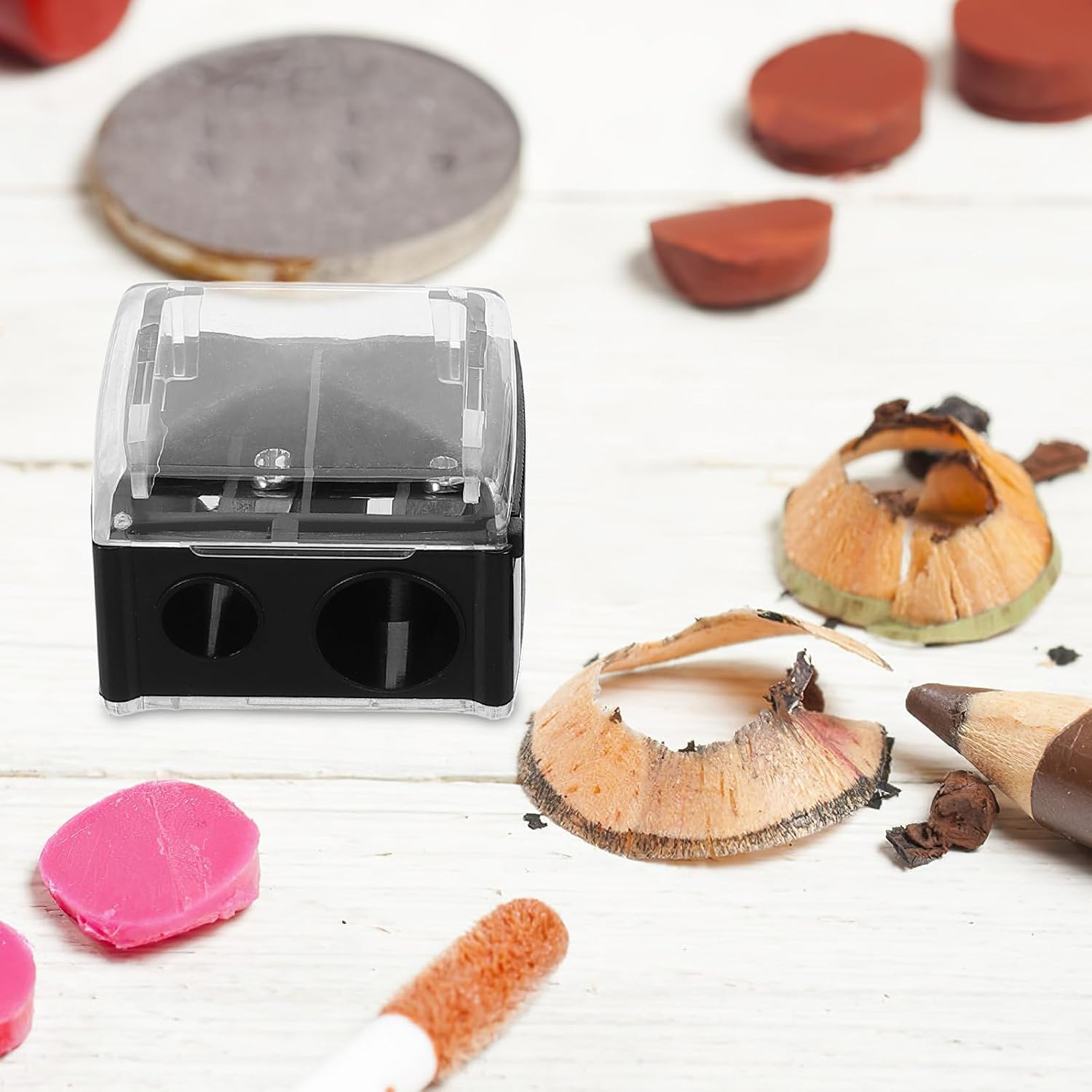 Makeup Pencil Sharpener Dual Hole 5pcs for Eyeliner and Lip Liner