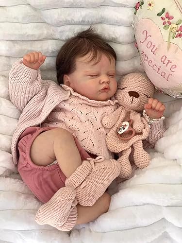 Miniatura 2 de MAIHAO Muñecas de bebé Reborn de 19 pulgadas para niña, muñeca realista Reborn muñeca niña suave cuerpo ojos cerrados recién nacido vida real bebé