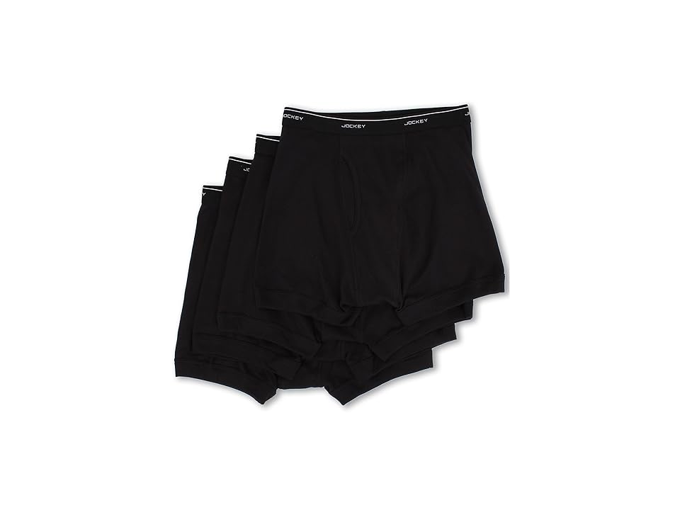 

Jockey Cotton Full-Rise Boxer Brief 4-Pack (Black) Men's Underwear