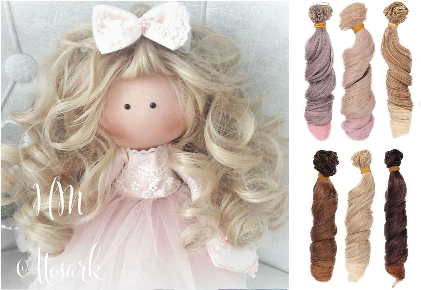 Tech Deals 🔥 AIDOLLA 6PCS Doll Accessories Curly Hair Synthetic Fiber Wig Hair High Temperature Fiber Imitation Wool Roll Doll Hair 5.90''x39.37'' for DIY 1/3 1/4 1/6 BJD SD Doll Wigs (04) Greatest Product AIDOLLA 6PCS Doll Accessories Curly Hair Synthetic Fiber Wig Hair High Temperature Fiber Imitation Wool Roll Doll Hair 5.90''x39.37'' for DIY 1/3 1/4 1/6 BJD SD Doll Wigs (04)
