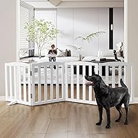 Vista 1 de Puerta para Perros Independiente para Interiores, Puerta para Perros Plegable, Puertas para Perros para Entradas, Escaleras o Pasillos, Puerta Blanco