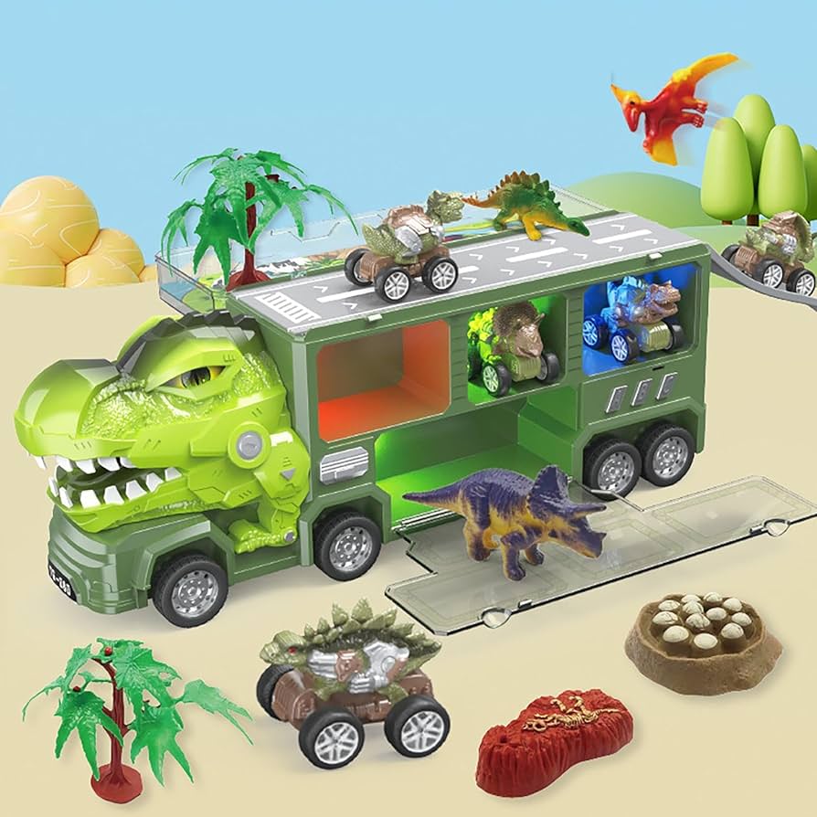 Amazon.co.jp: 恐竜輸送トラックのおもちゃ,運搬車のおもちゃ