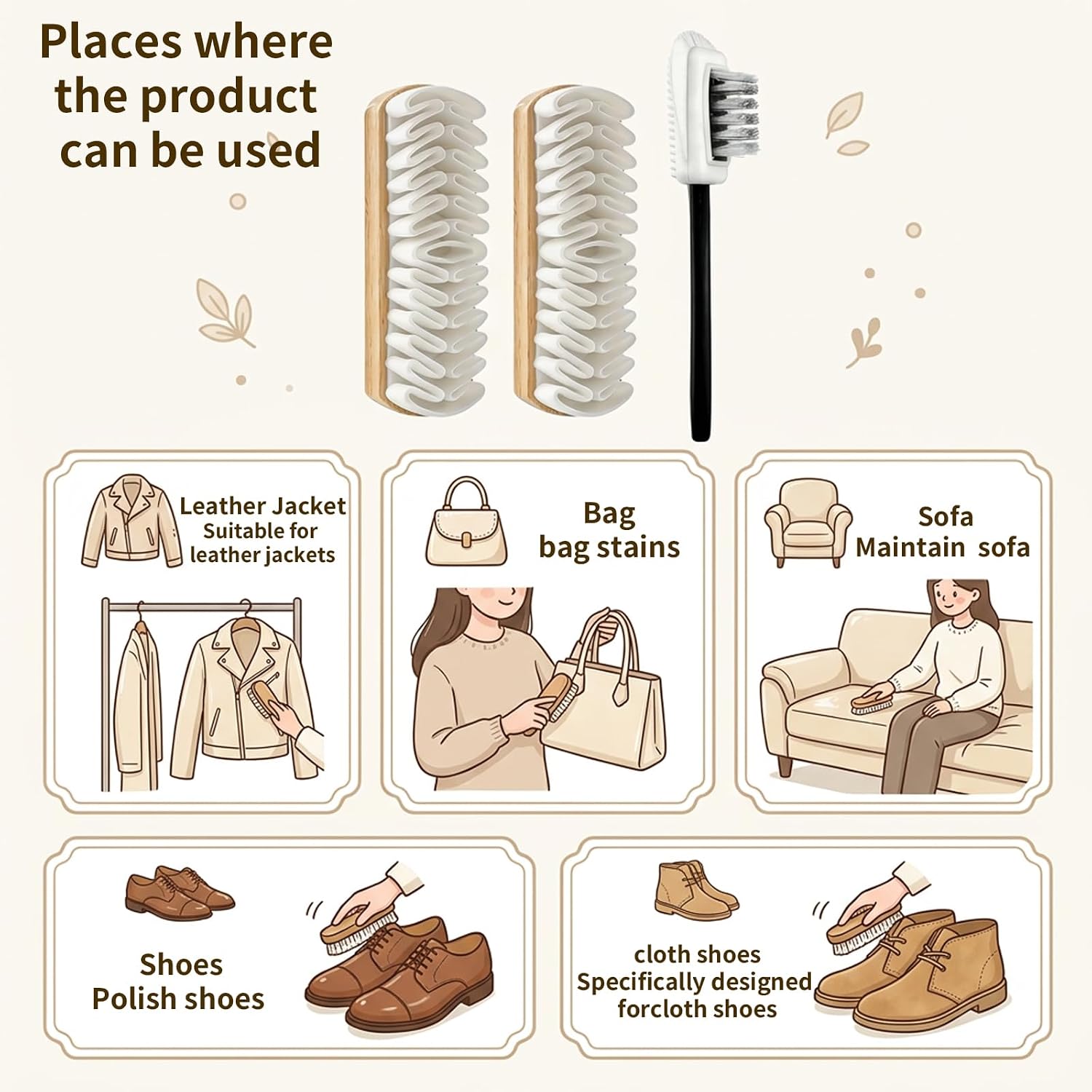 3 pcs Suede Brush for Shoes, Professional Suede Eraser and Brush Kit for Suede Shoe Care, Nubuck Set for Effective Cleaning and Maintenance