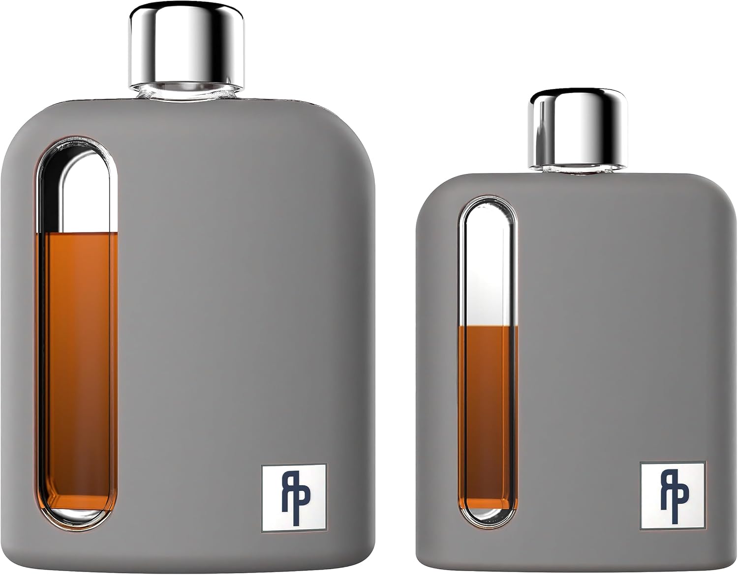 Ragproper Modern Glass Hip Flask Liquor Flask with Cork