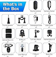 Vista 9 de i3 - Cámara de acción de pulgar 4K, tamaño pequeño, se monta en cualquier lugar, cámara de cuerpo pequeño con clip de resorte, vlogging portátil