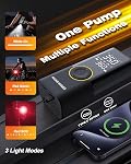 Hikari 6X Faster Portable Tire Inflator, 1 MIN to Full, 20000mAh Battery, 150PSI Cordless Air Compressor Pump with Digital Pressure Gauge, Extended Hose, LED Light for Car Bike Motorcycle Balls