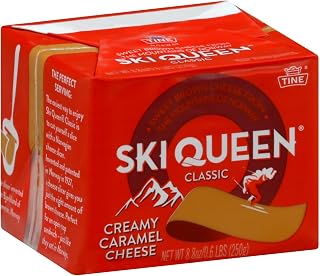 Ski Queen Gjetost Cheese - Authentic Norwegian Brown Goat Cheese, Firm & Naturally Sweet, 8.8 oz