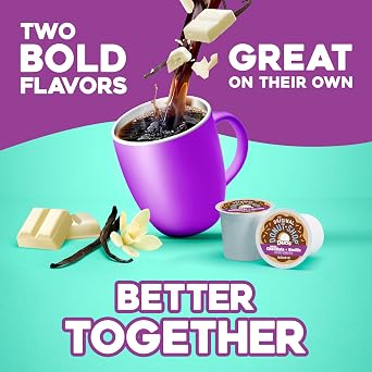The Original Donut Shop Duos White Chocolate + Vanilla, Keurig Single Serve K-Cup pods, 60 Count (6 Packs of 10)