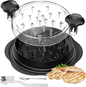 Chicken Shredder, Meat Shredder Tool Handheld Twist Storming Shredder for Chicken Breast Pork Beef, Visible Lid, Ergonomic Handle, Anti-Slip & Dishwasher Washable, Black