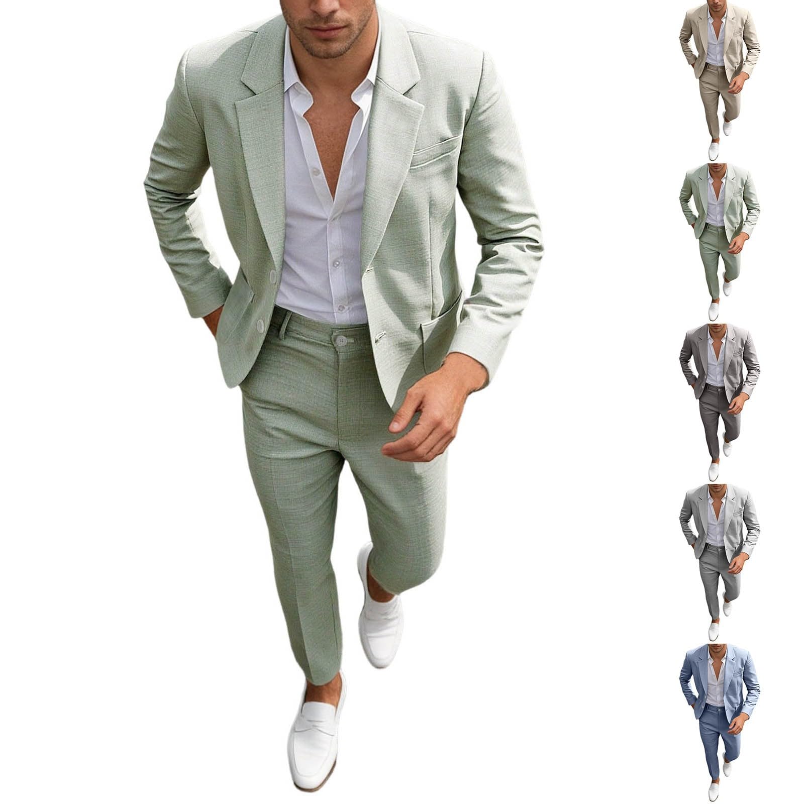 Anzug Herren 2 Teilig Slim Fit Business Herrenanzug Blazer Männer Hochzeit Regular Fit Sakko Hose Formal Suit