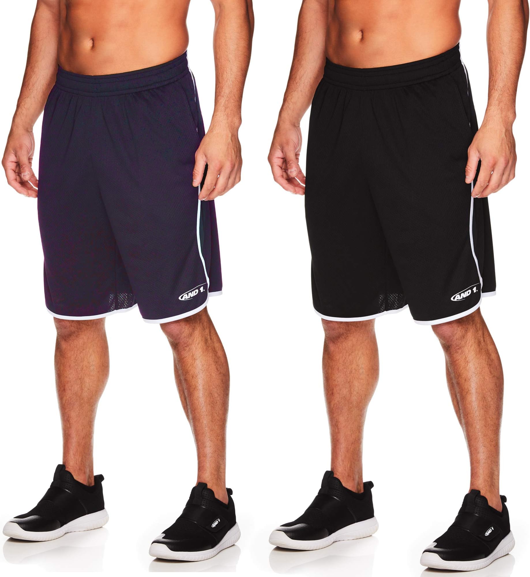 AND1Men's Drop Needle Shorts, 2-Pack - Comfortable Athletic Performance Basketball Shorts