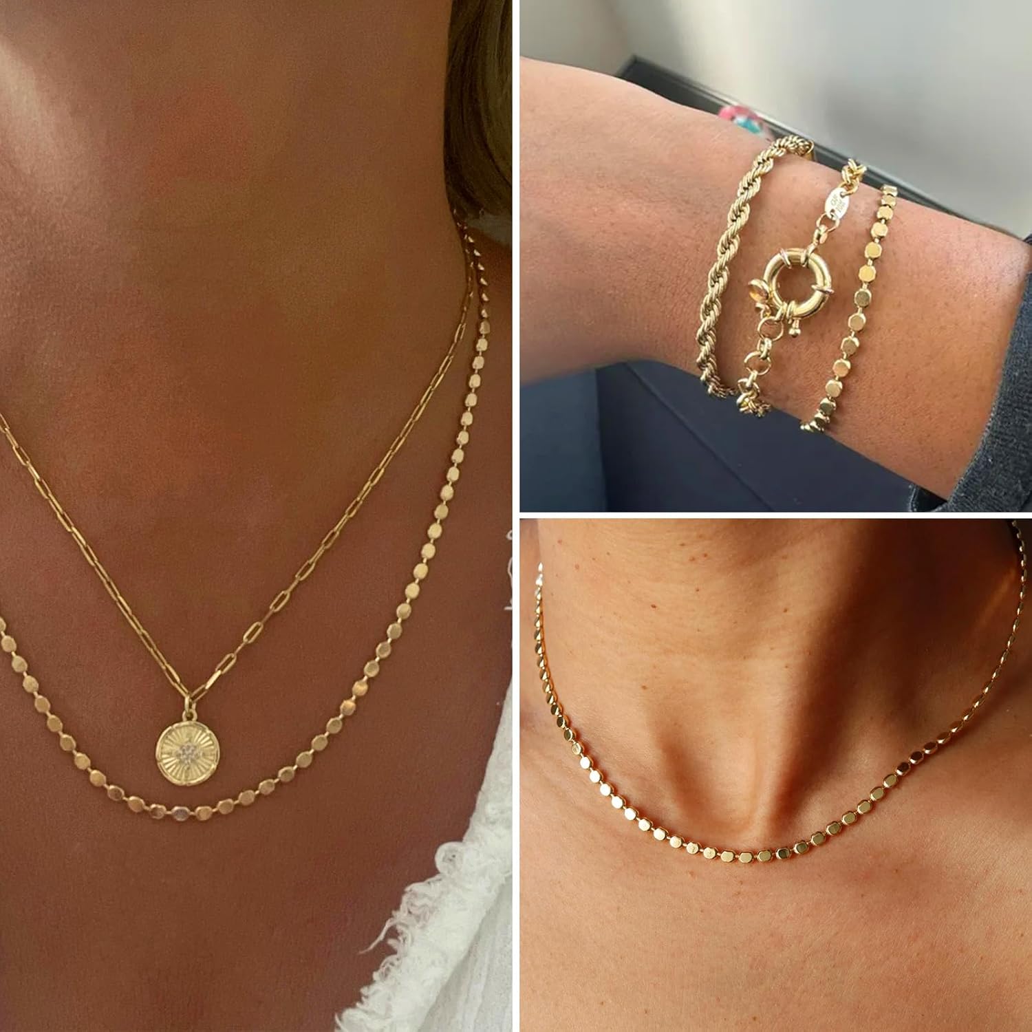 16.5FT Gold Dot Chains Roll, 2.5MM 18K Gold Plated Brass Flat Ball Bead Chains Spool Bulk for Jewelry Making - Image 5